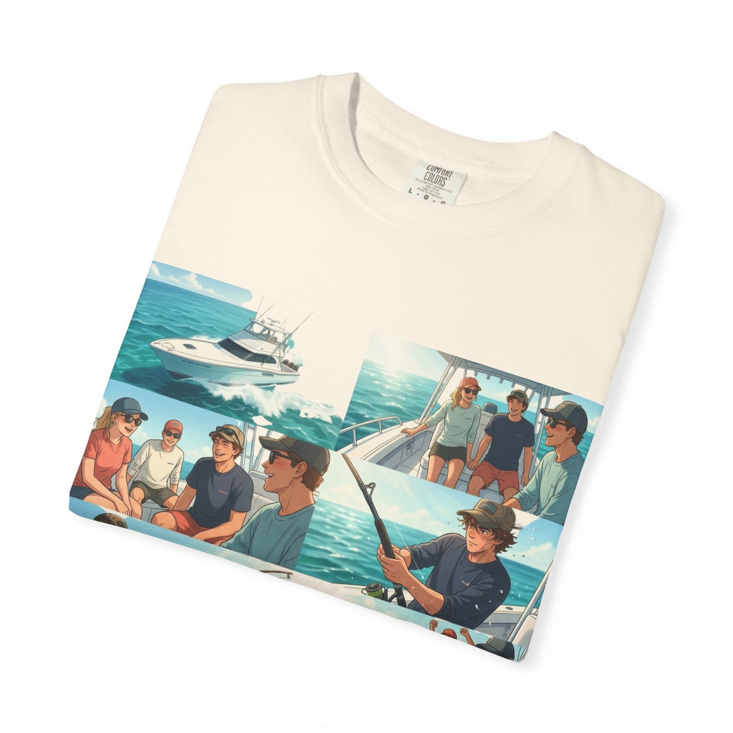 Deep Sea Energy (Friends Fishing Edition) Fishing Trip Photo Collage T-Shirt