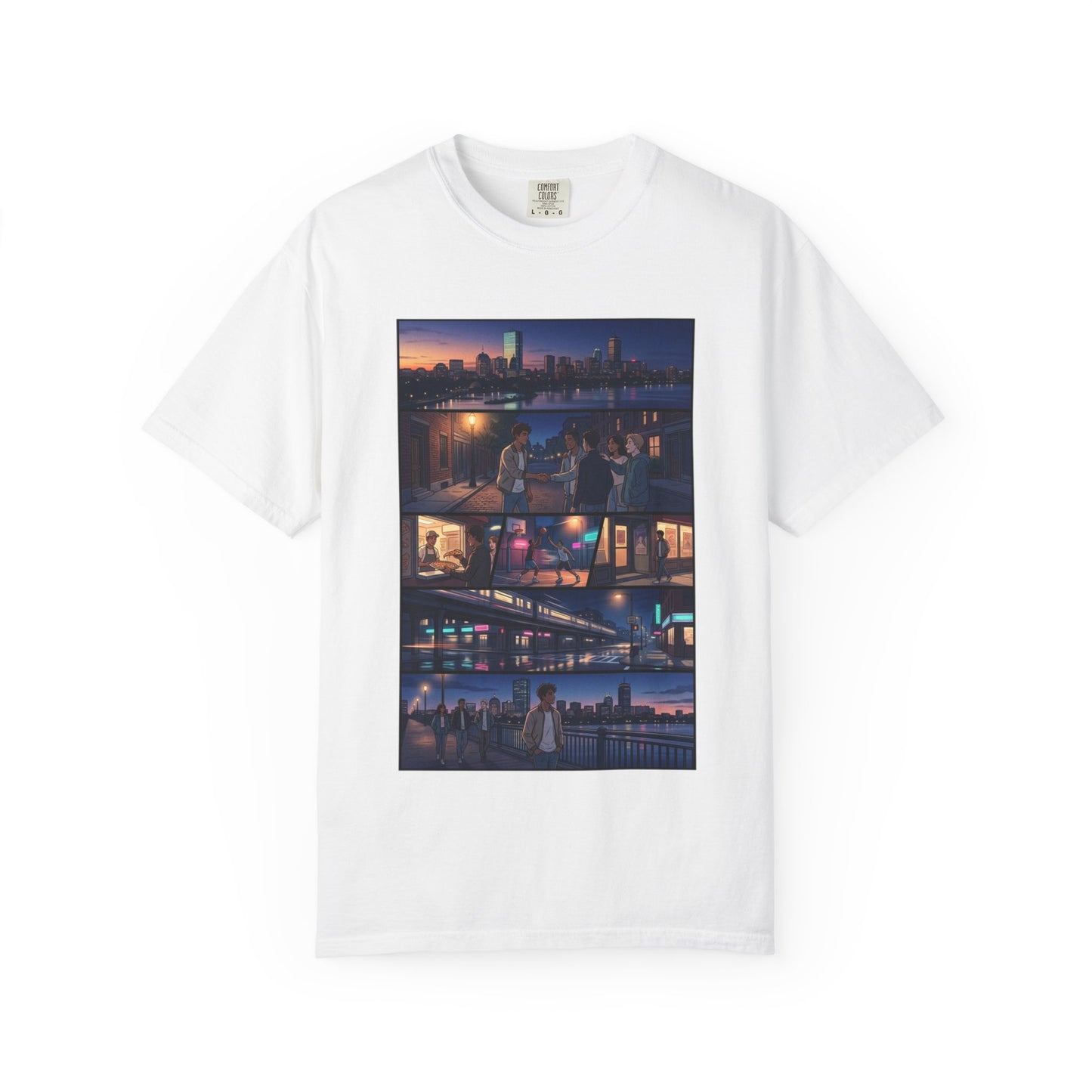 Boston: Built Different - City Nights Photo Collage T-Shirt