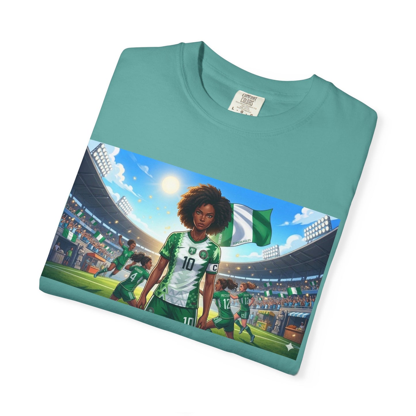 Commander- Female- Nigerian Soccer Player Stadium  - T-shirt - Graphic Tee