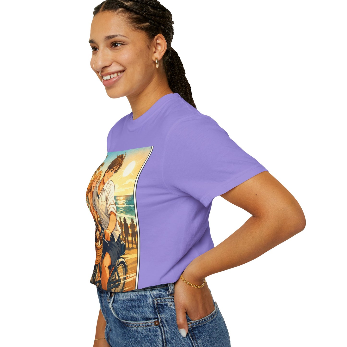 Spring of Us T-Shirt — Vintage Beach Couple Bicycle Design