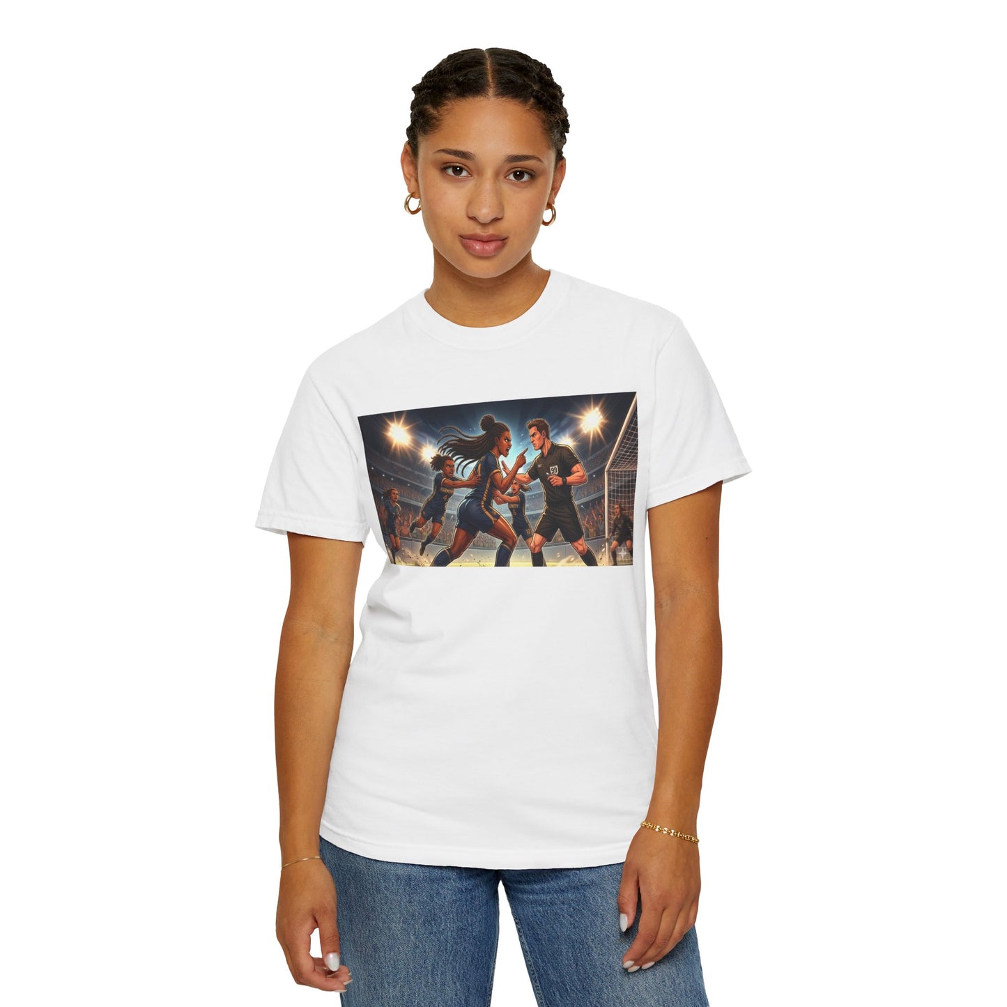 Soccer Night Match T-Shirt — Dynamic Players Under Stadium Lights