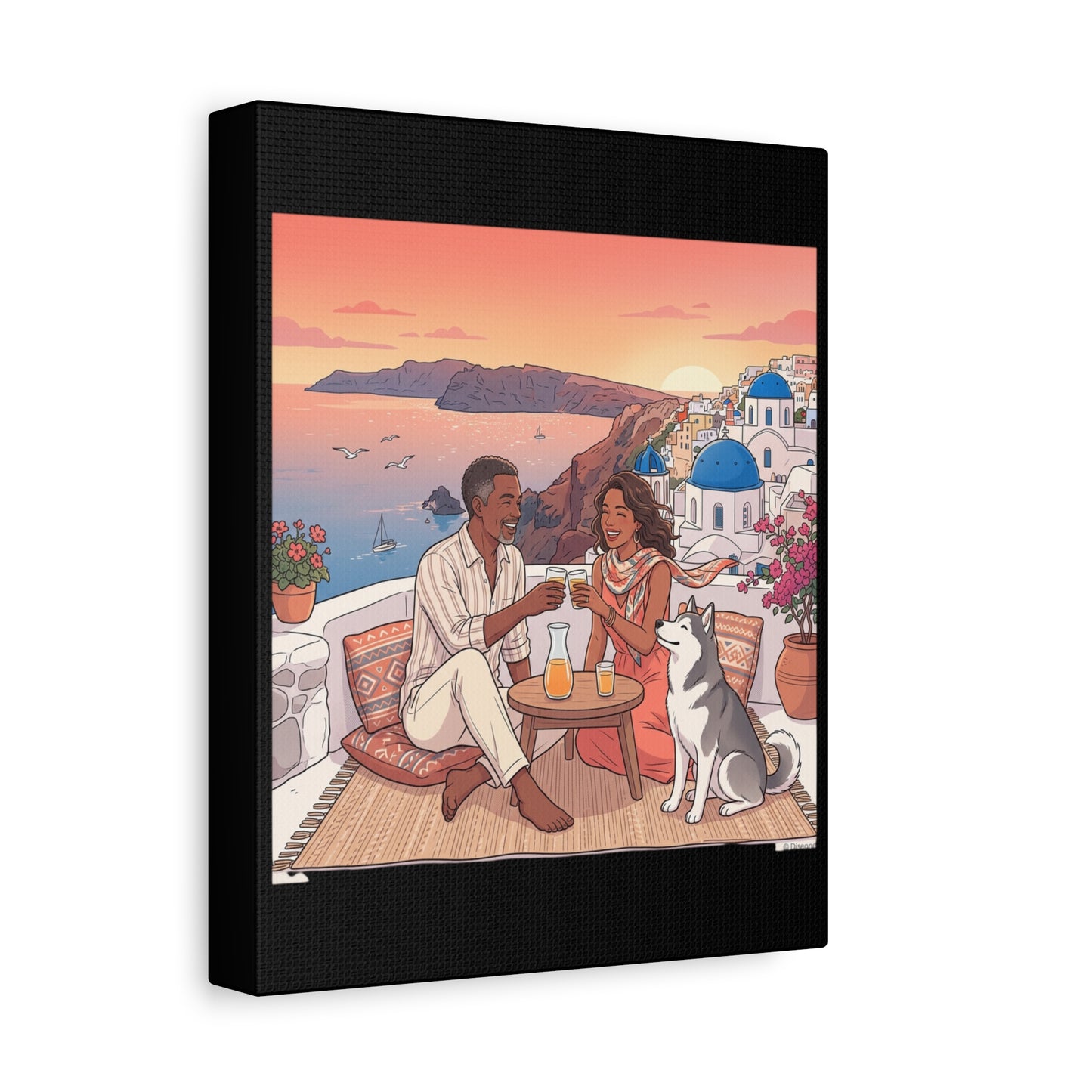 Santorini, Greece – “Sunset Serenade - Matte Canvas, Stretched, 1.25"