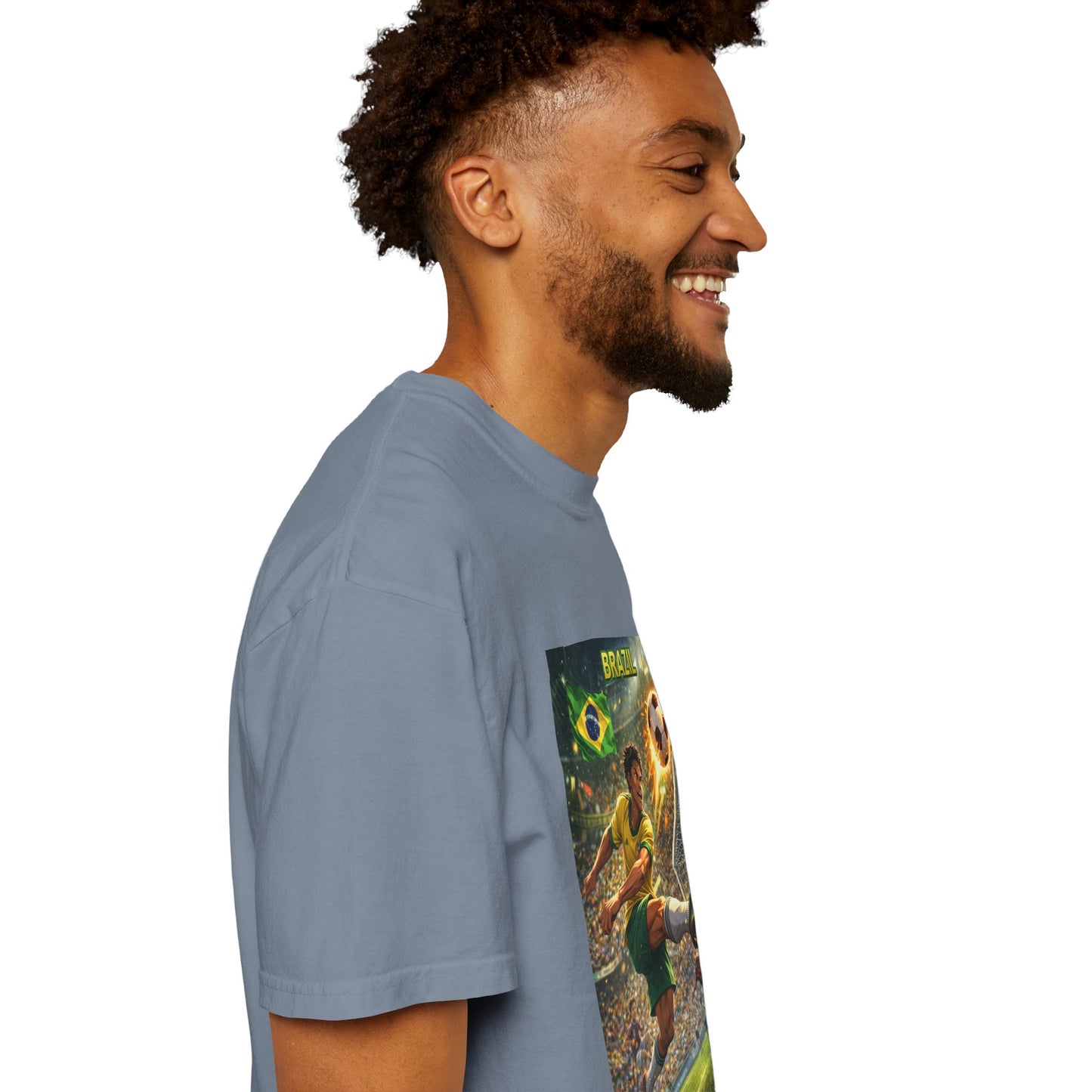 Brazil Soccer T-Shirt – Vintage Player Kick Graphic (Brazil)