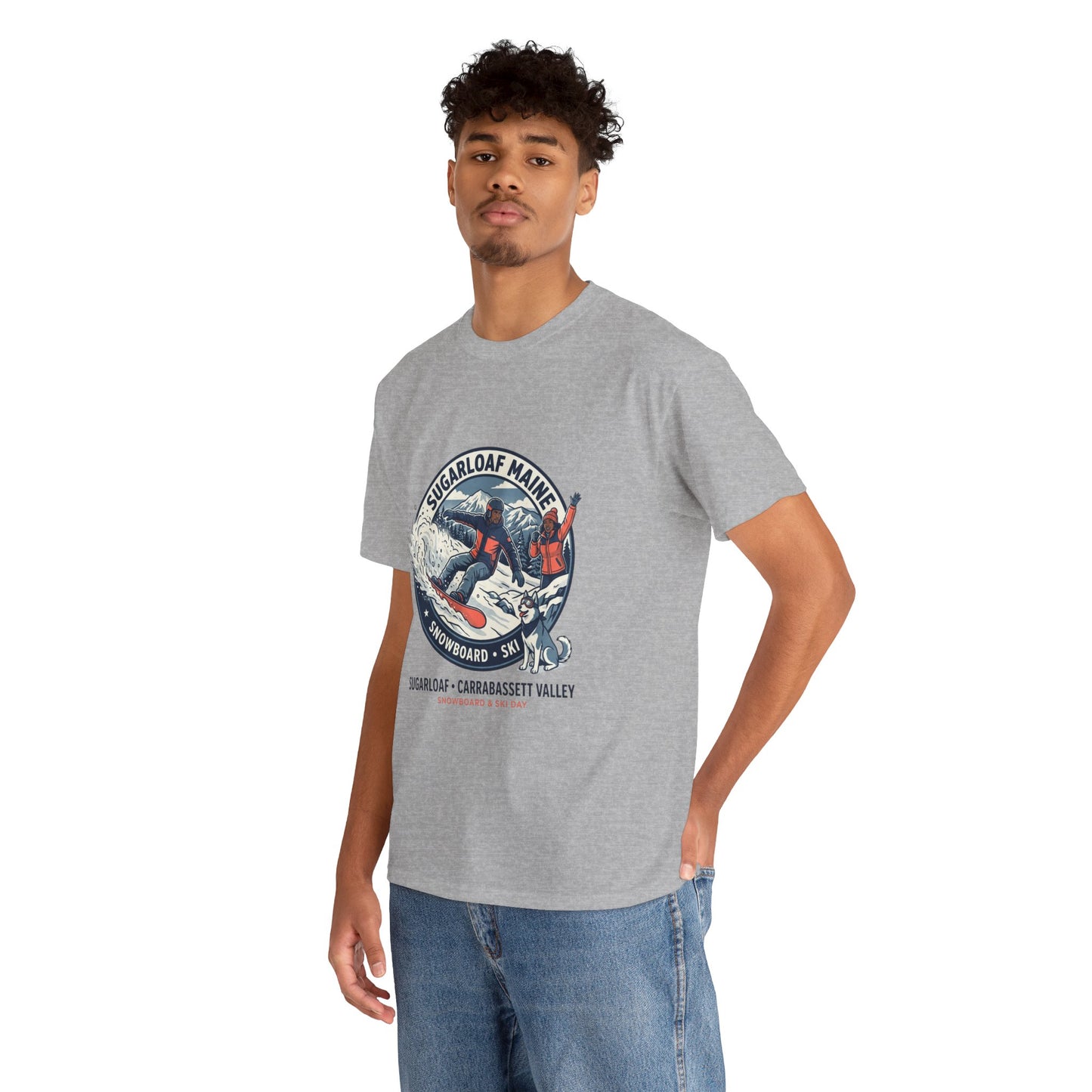 Sugarloaf Maine Snowboard & Ski T‑Shirt — Sugarloaf‑Carrabassett Valley Retro Graphic Tee