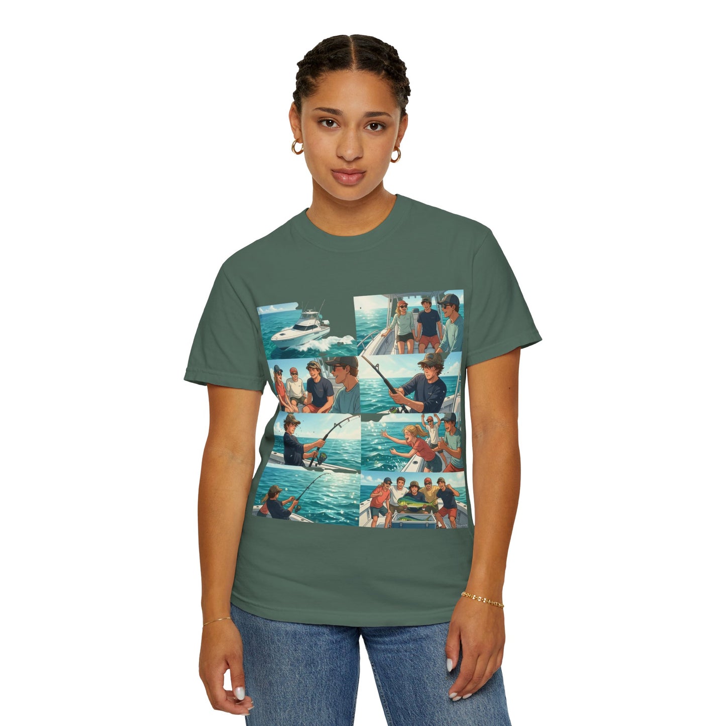 Deep Sea Energy (Friends Fishing Edition) Fishing Trip Photo Collage T-Shirt