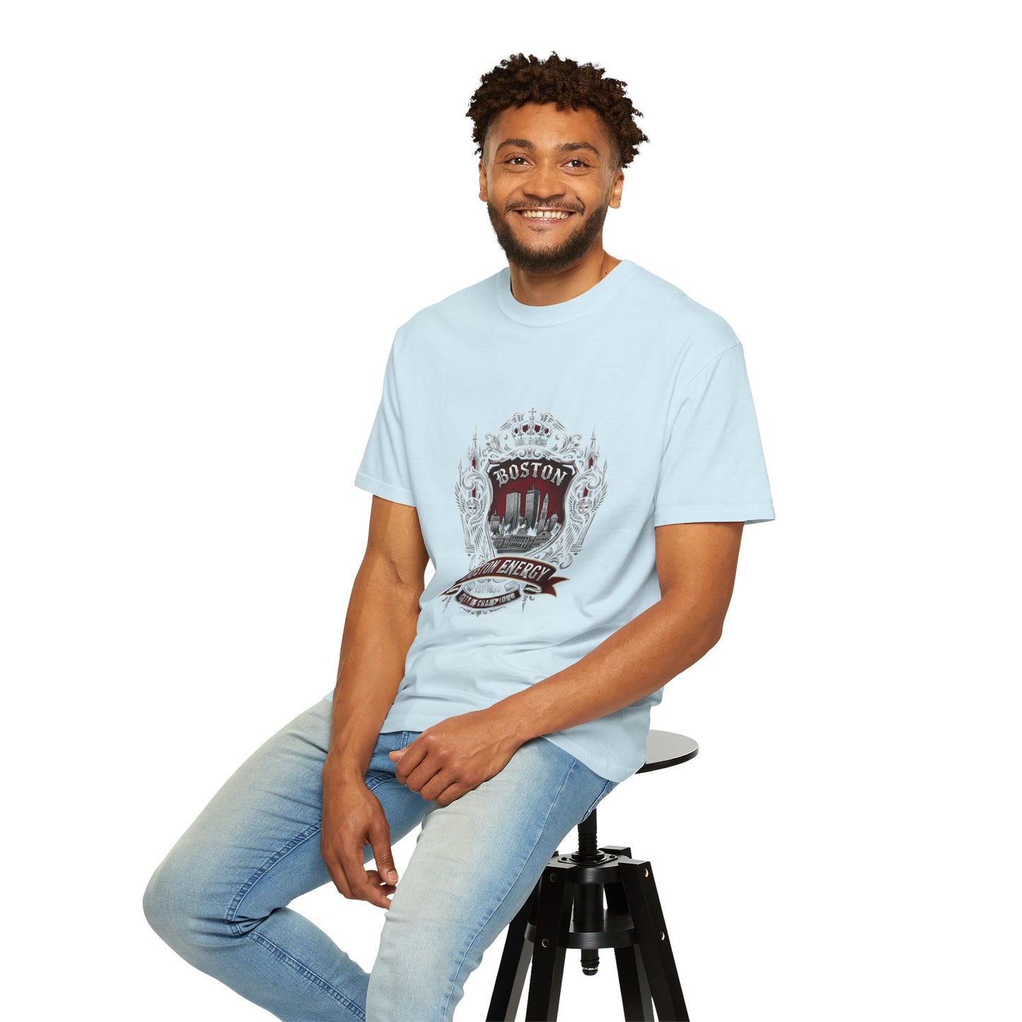 Boston Energy Vintage Crest T-Shirt — Retro City Skyline Tee