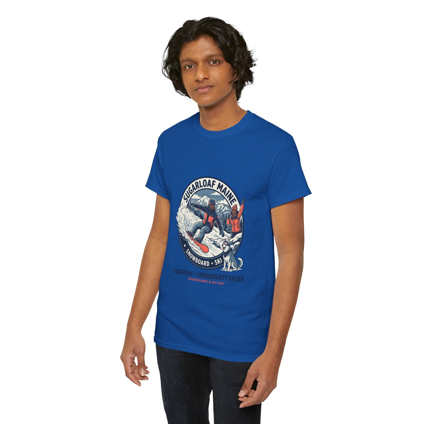 Sugarloaf Maine Snowboard & Ski T‑Shirt — Sugarloaf‑Carrabassett Valley Retro Graphic Tee
