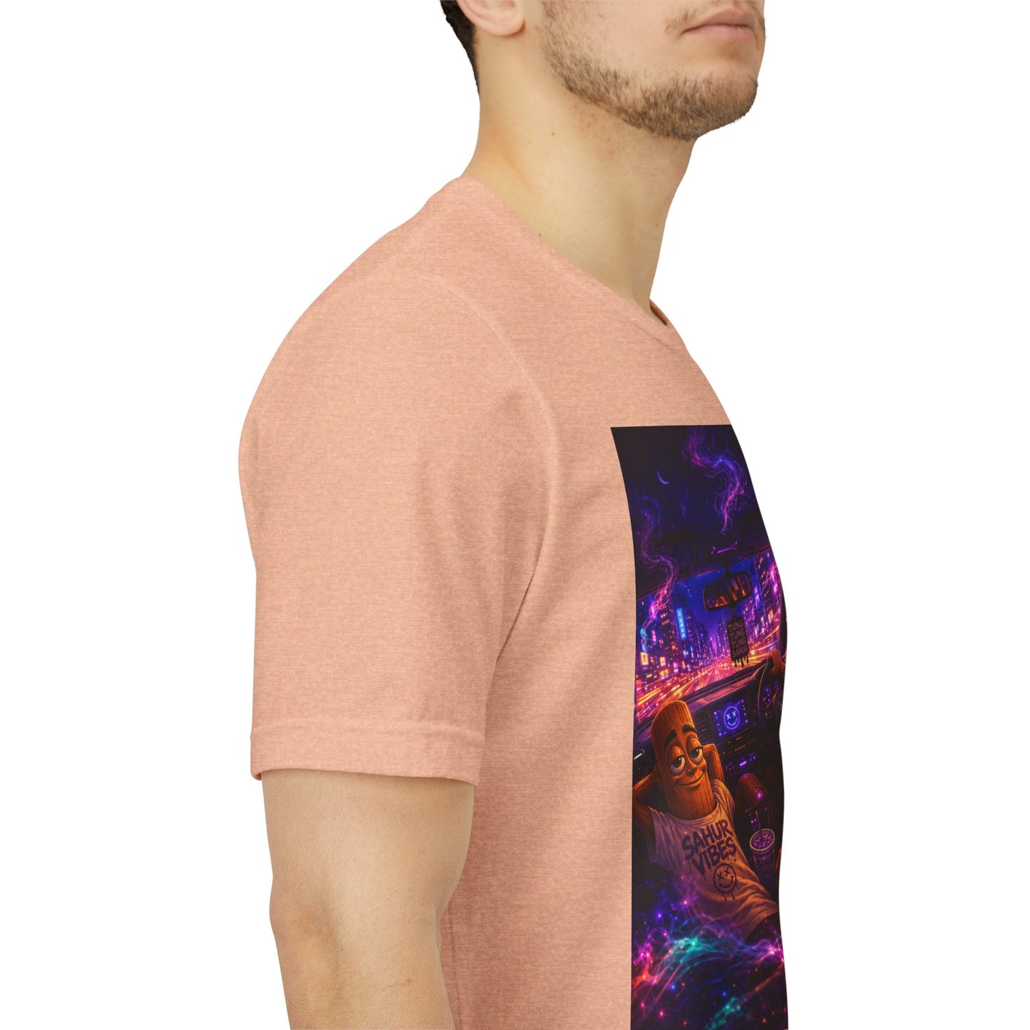 Tung Tung Tung Sahur Who Ride Like Us T-Shirt — Night Cruise Vaporwave Graphic Tee
