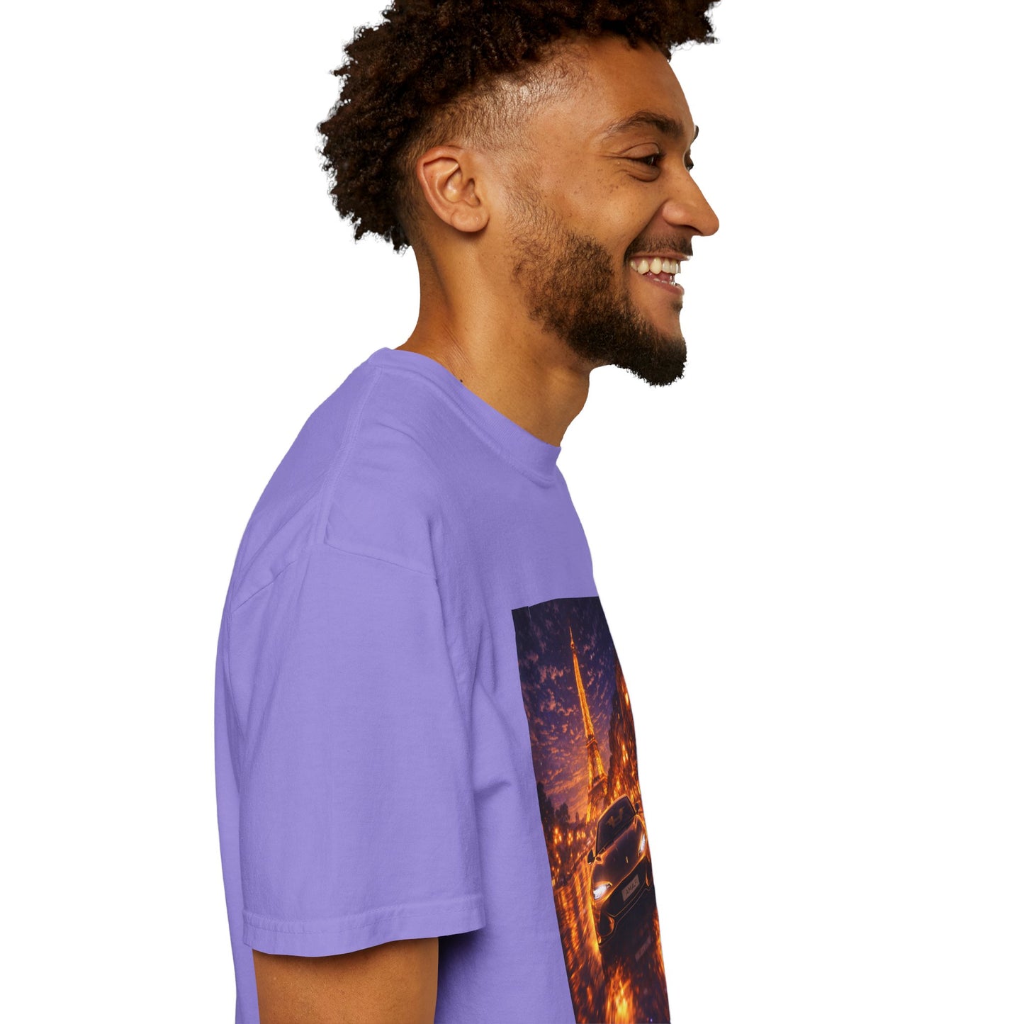 Paris Night Drive T-Shirt — Eiffel Tower Car Scene