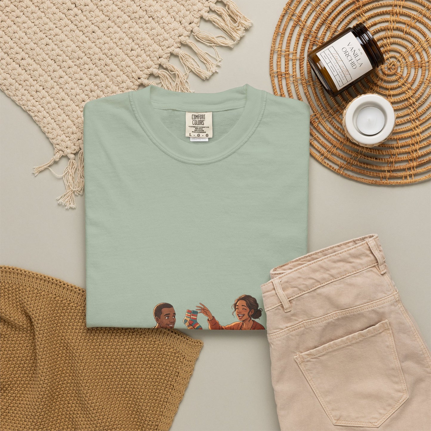 Picnic Cheers T-Shirt — Vintage Couple & Dog Illustration Tee