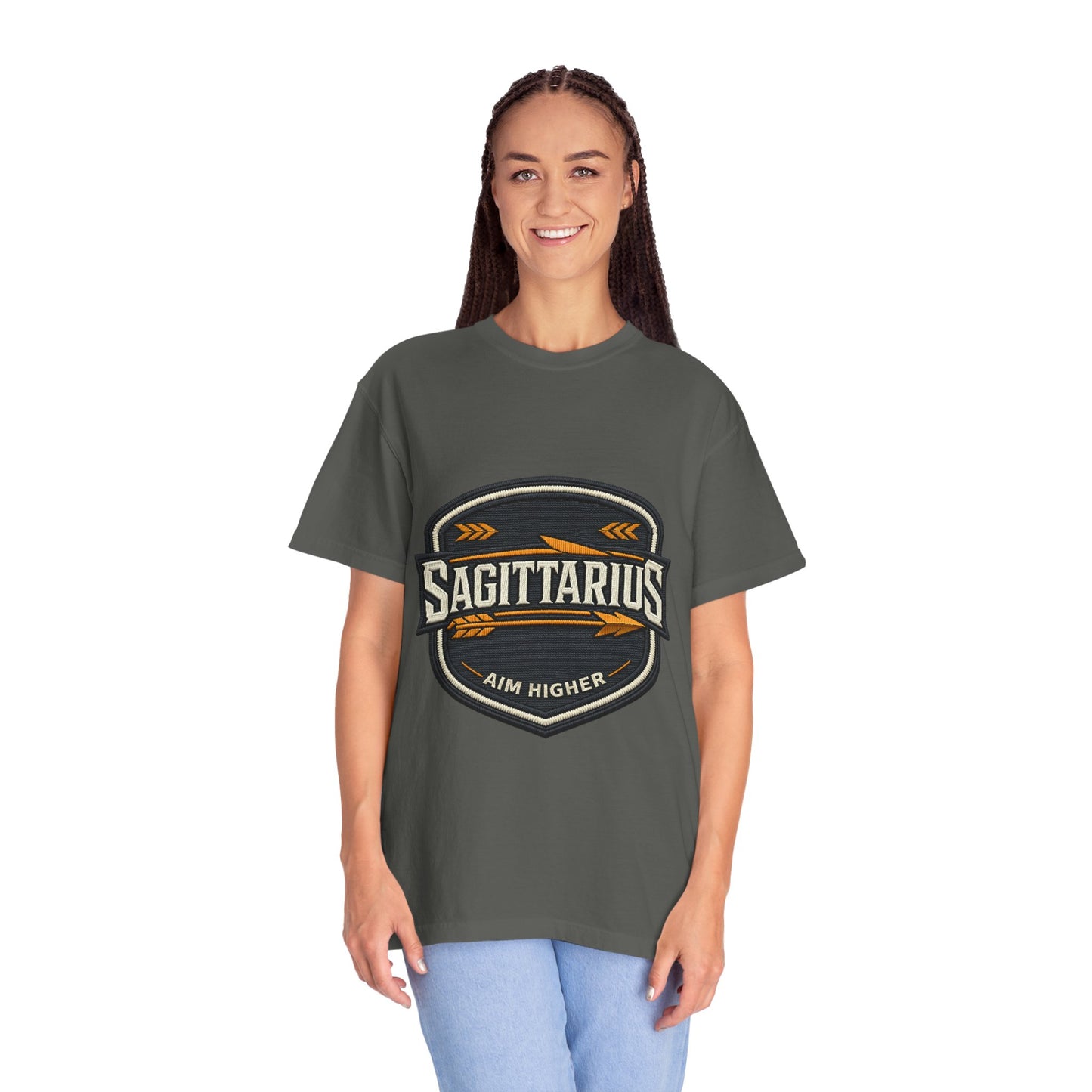 Sagittarius 'Aim Higher' T‑Shirt — Zodiac Archer Graphic Tee