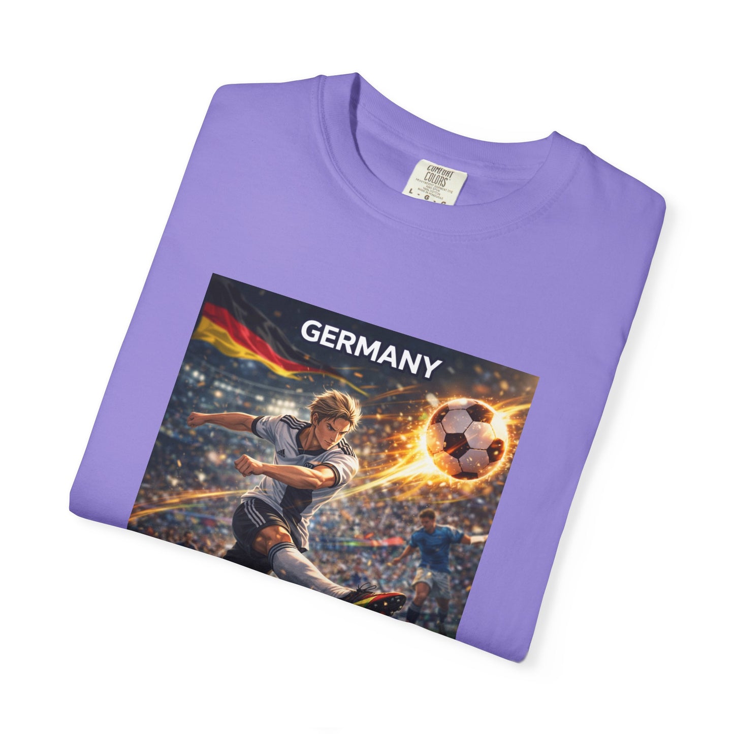 Germany Soccer Player Graphic T-Shirt — Retro Football Stadium Print