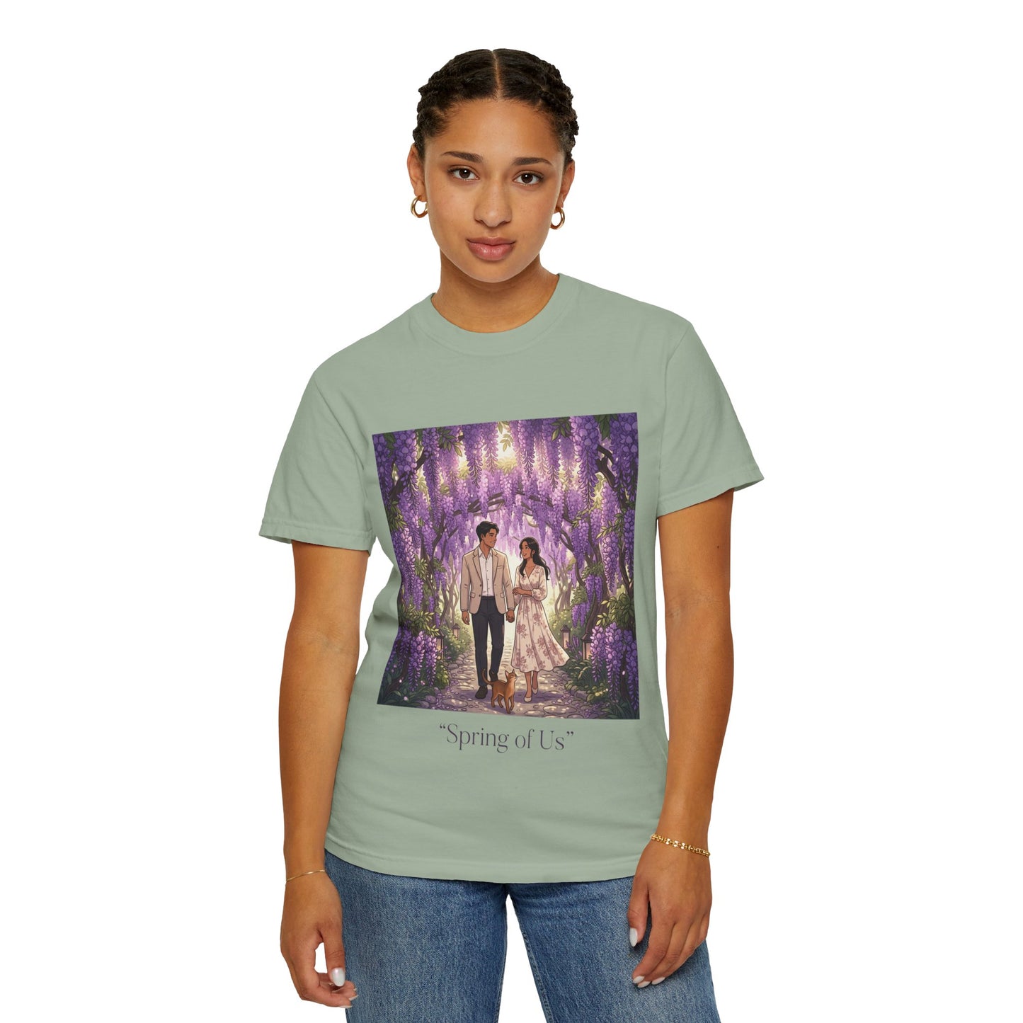 Spring of Us T-Shirt — Romantic Wisteria Couple Graphic Tee