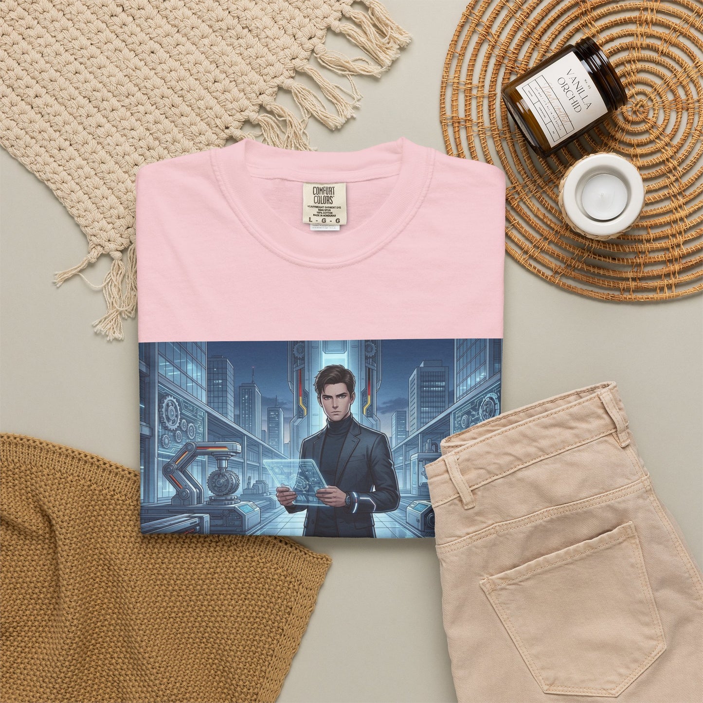 Cyberpunk Detective T-Shirt — Futuristic Noir Cityscape Graphic Tee