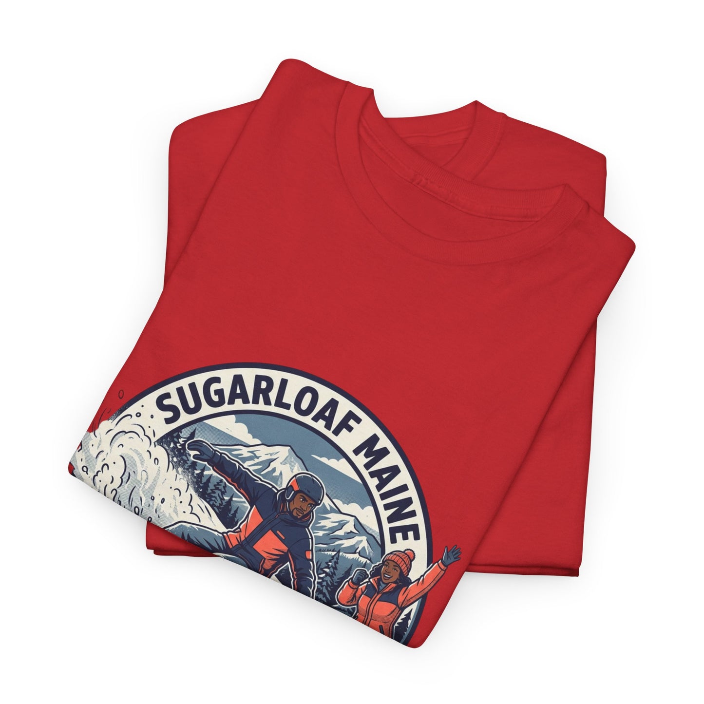 Sugarloaf Maine Snowboard & Ski T‑Shirt — Sugarloaf‑Carrabassett Valley Retro Graphic Tee