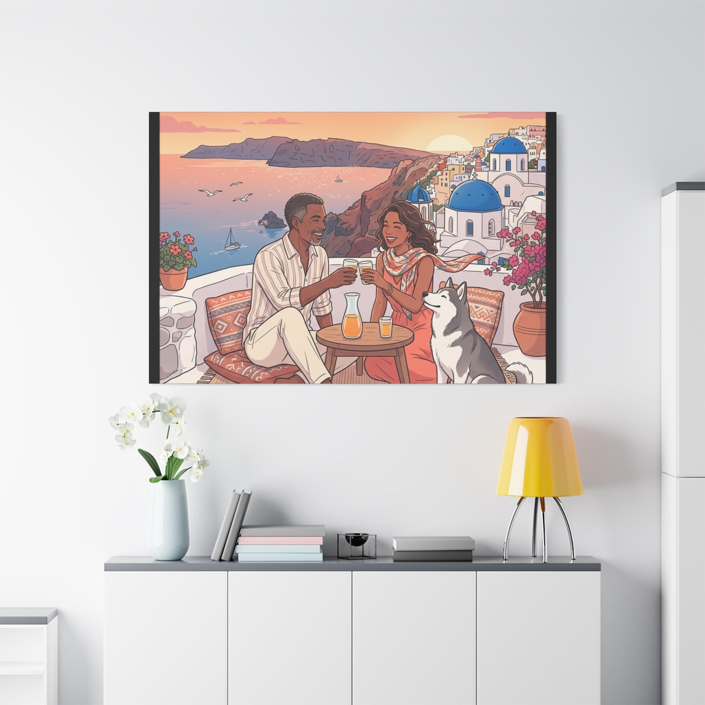 Santorini, Greece – “Sunset Serenade - Matte Canvas, Stretched, 1.25"