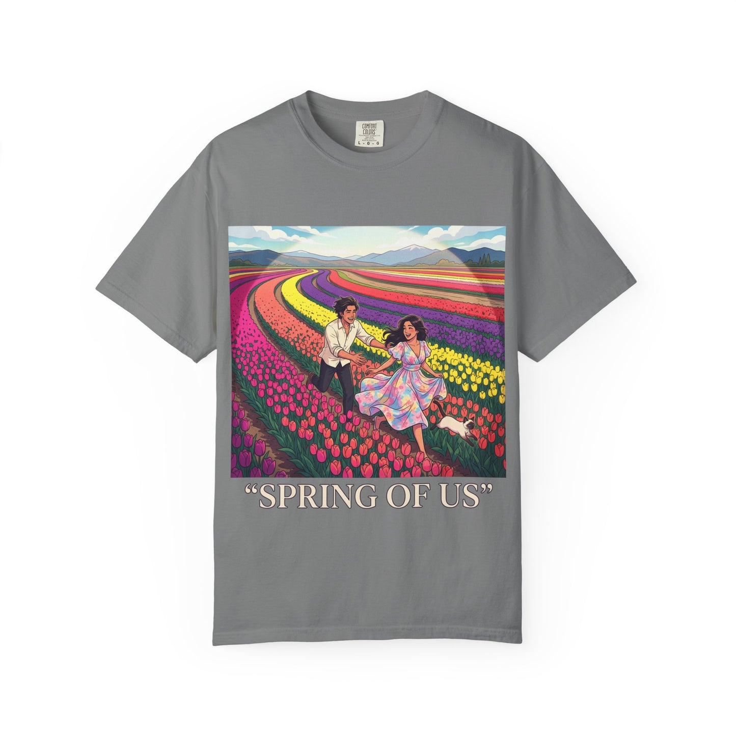 Spring of Us T-Shirt — Floral Field Vintage Couple Graphic Tee