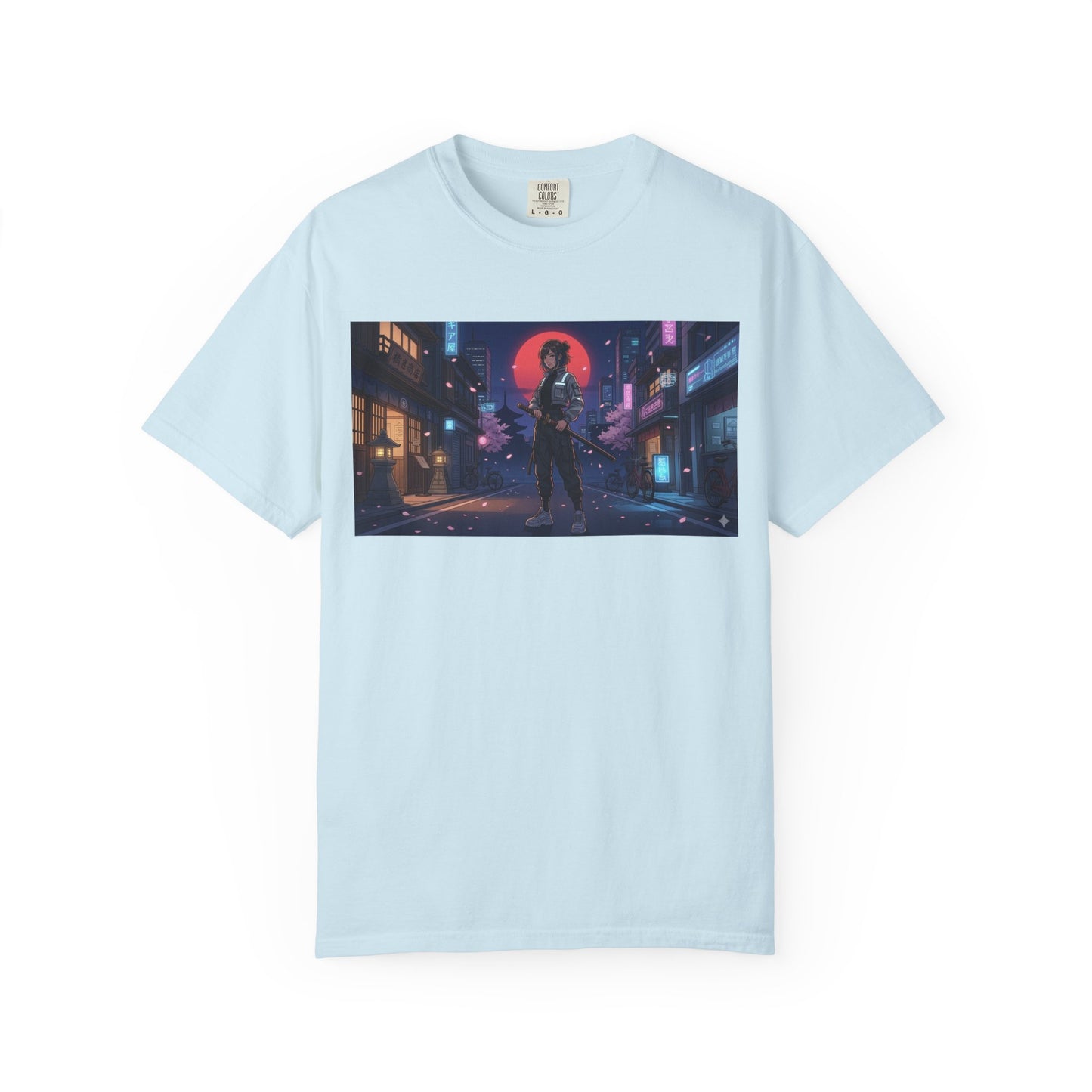 Cyberpunk Samurai T-Shirt — Neon Night Street Art Tee