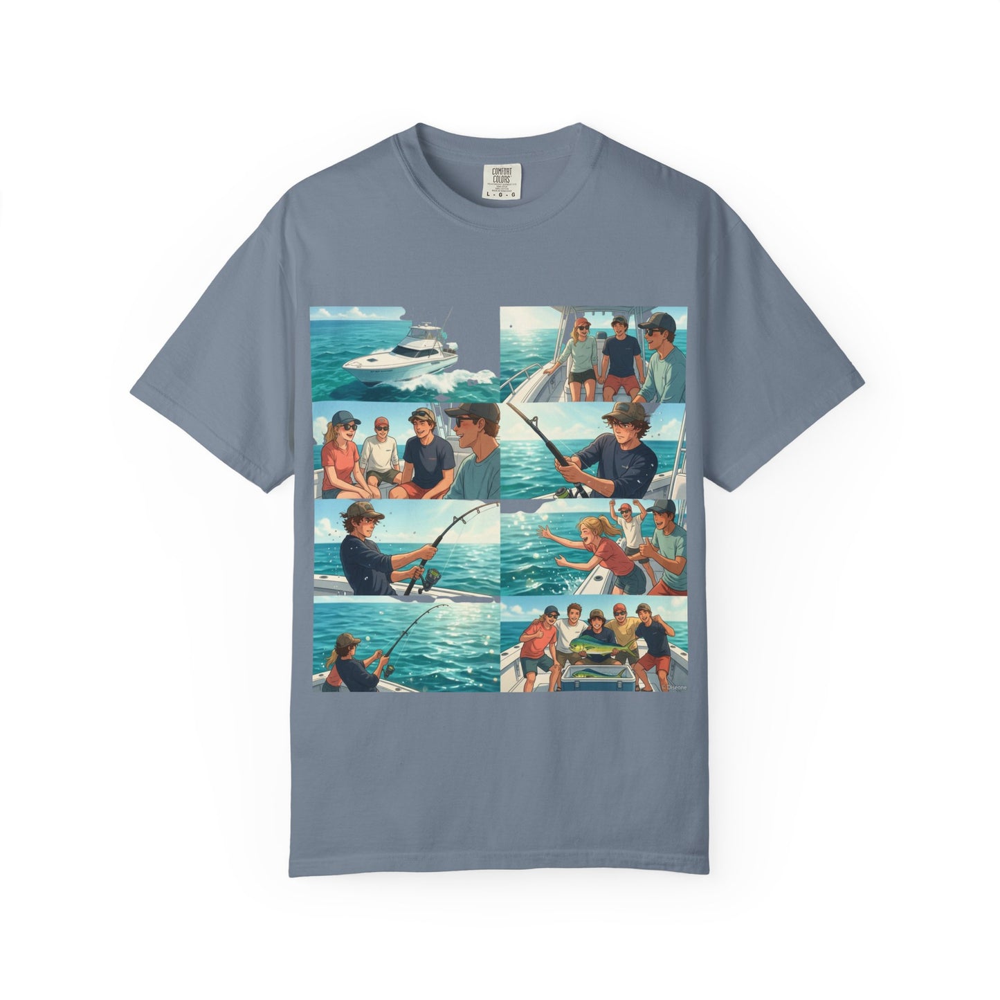 Deep Sea Energy (Friends Fishing Edition) Fishing Trip Photo Collage T-Shirt