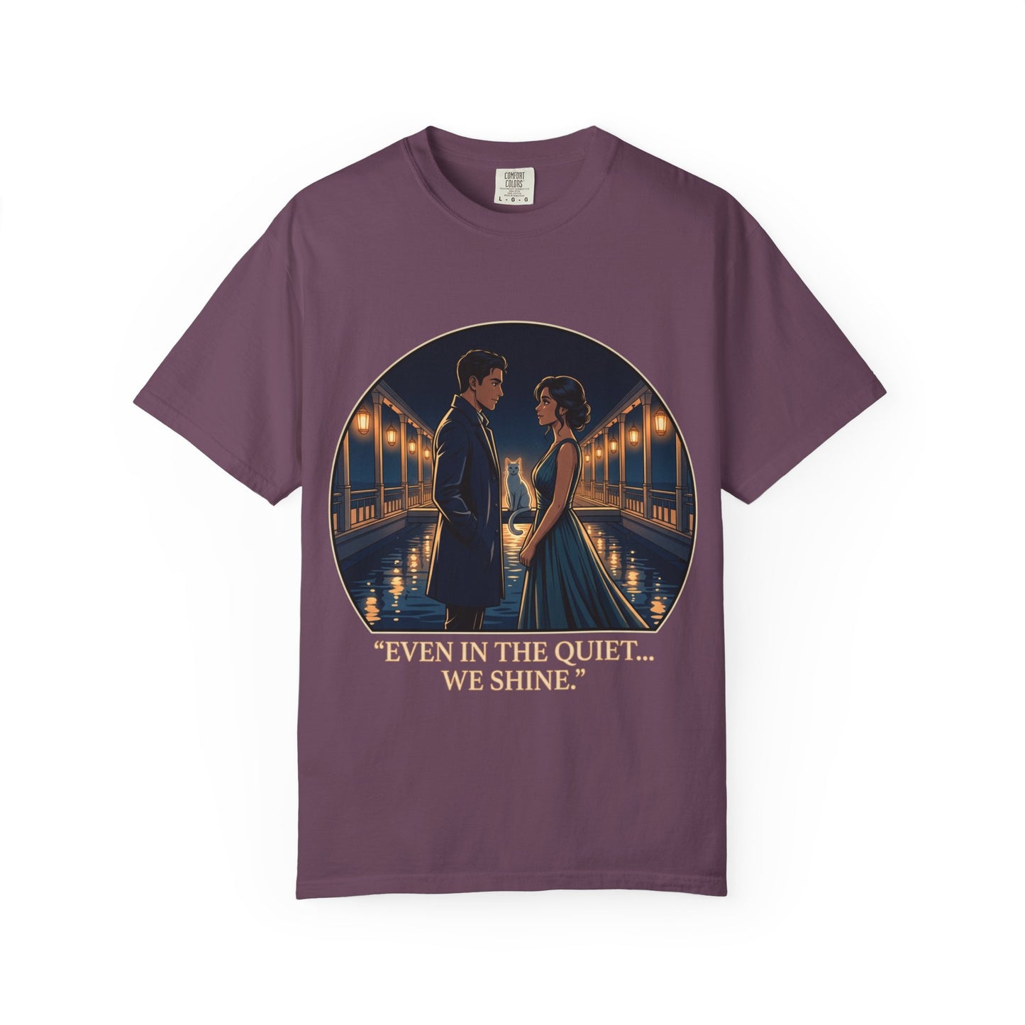Romantic Night Stroll T-Shirt — "Even in the Quiet... We Shine" Graphic Tee