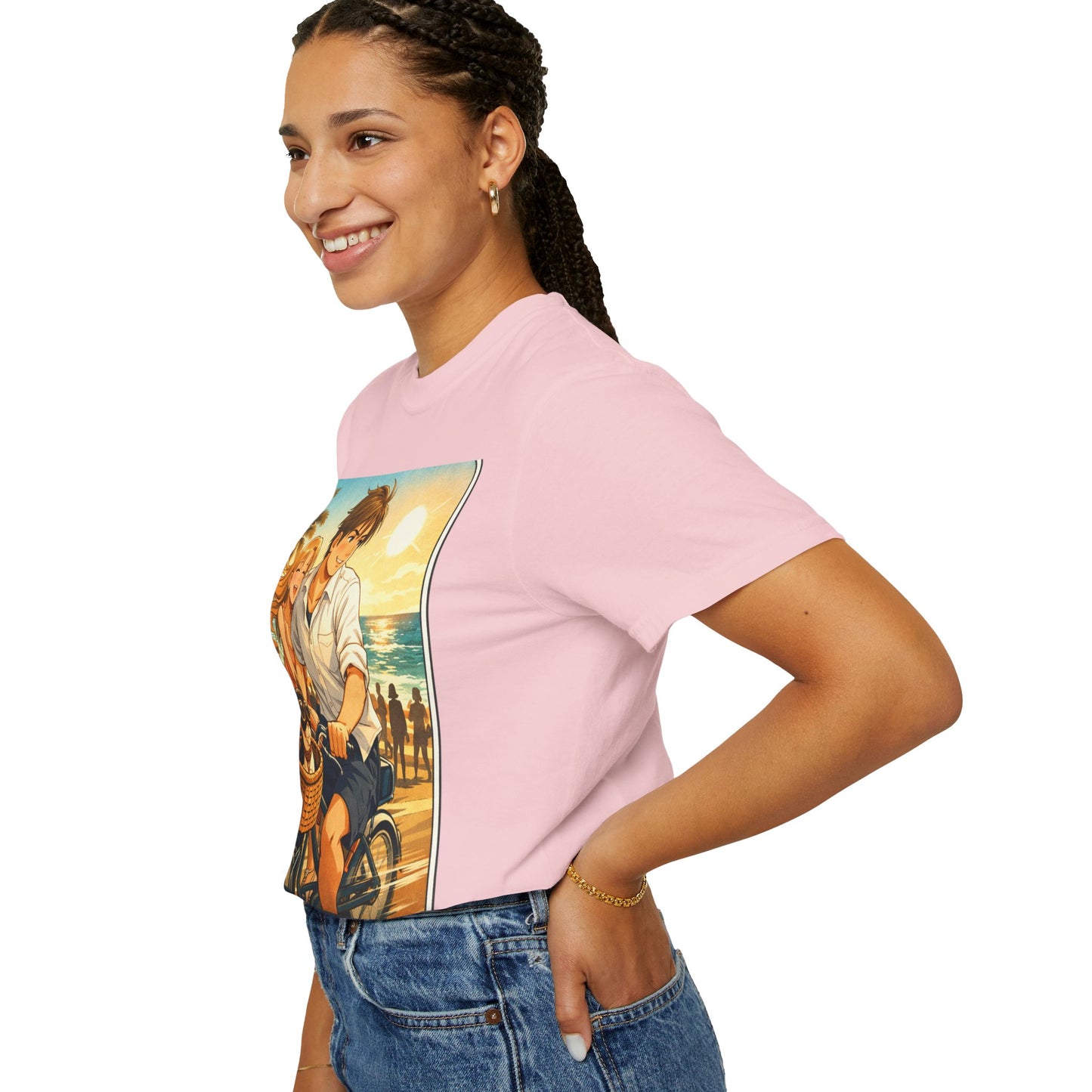 Spring of Us T-Shirt — Vintage Beach Couple Bicycle Design