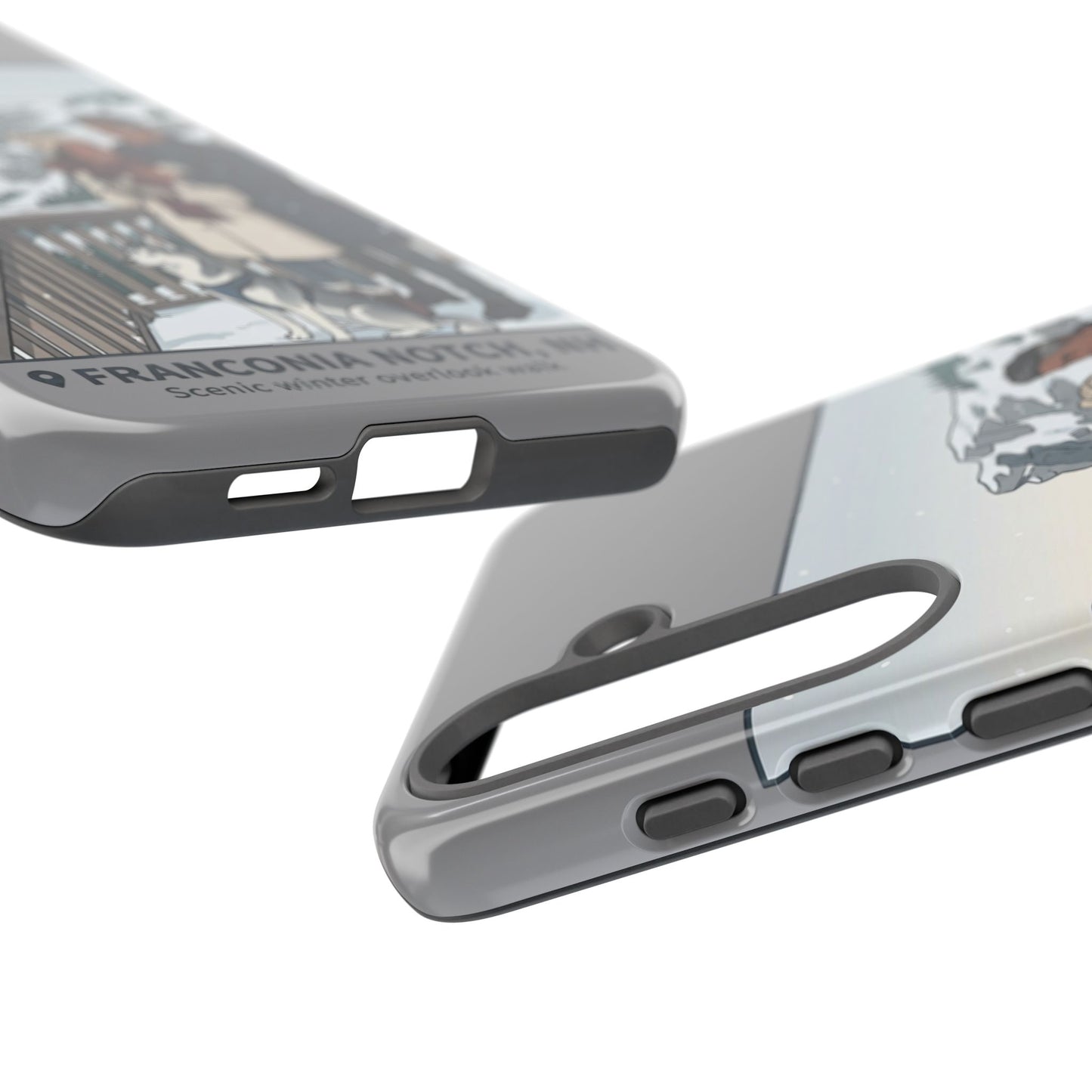 Winter Scenic Phone Case — Franconia Notch NH Couples & Husky Design