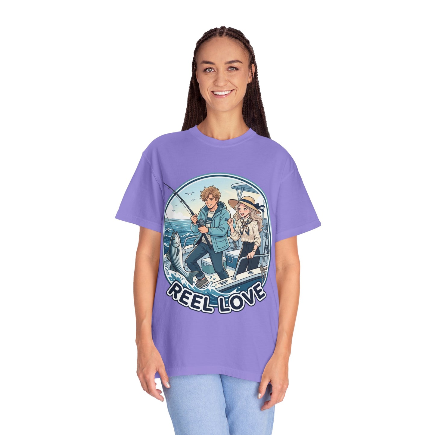Reel Love Fishing T-Shirt — Cute Couple Anglers Graphic Tee