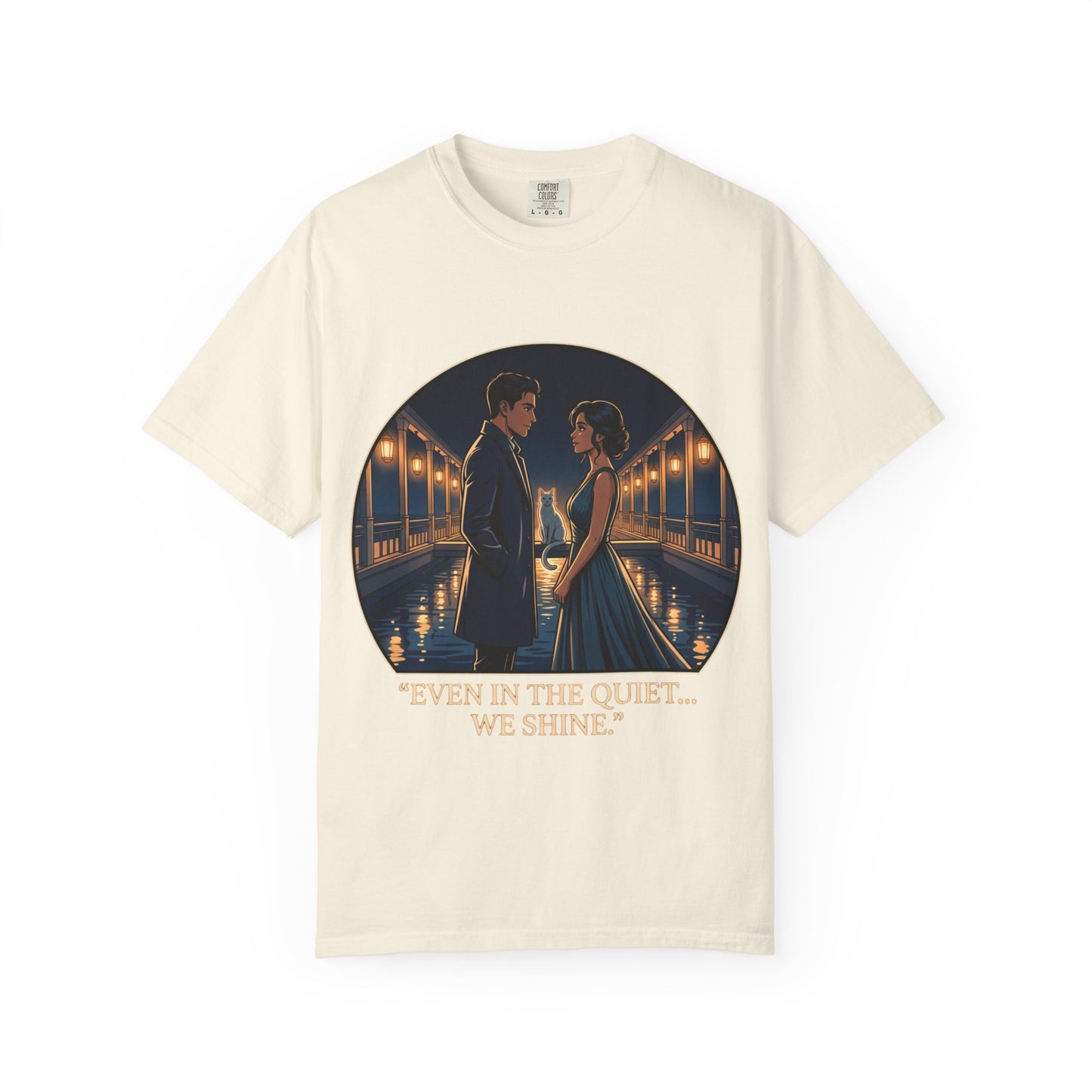 Romantic Night Stroll T-Shirt — "Even in the Quiet... We Shine" Graphic Tee