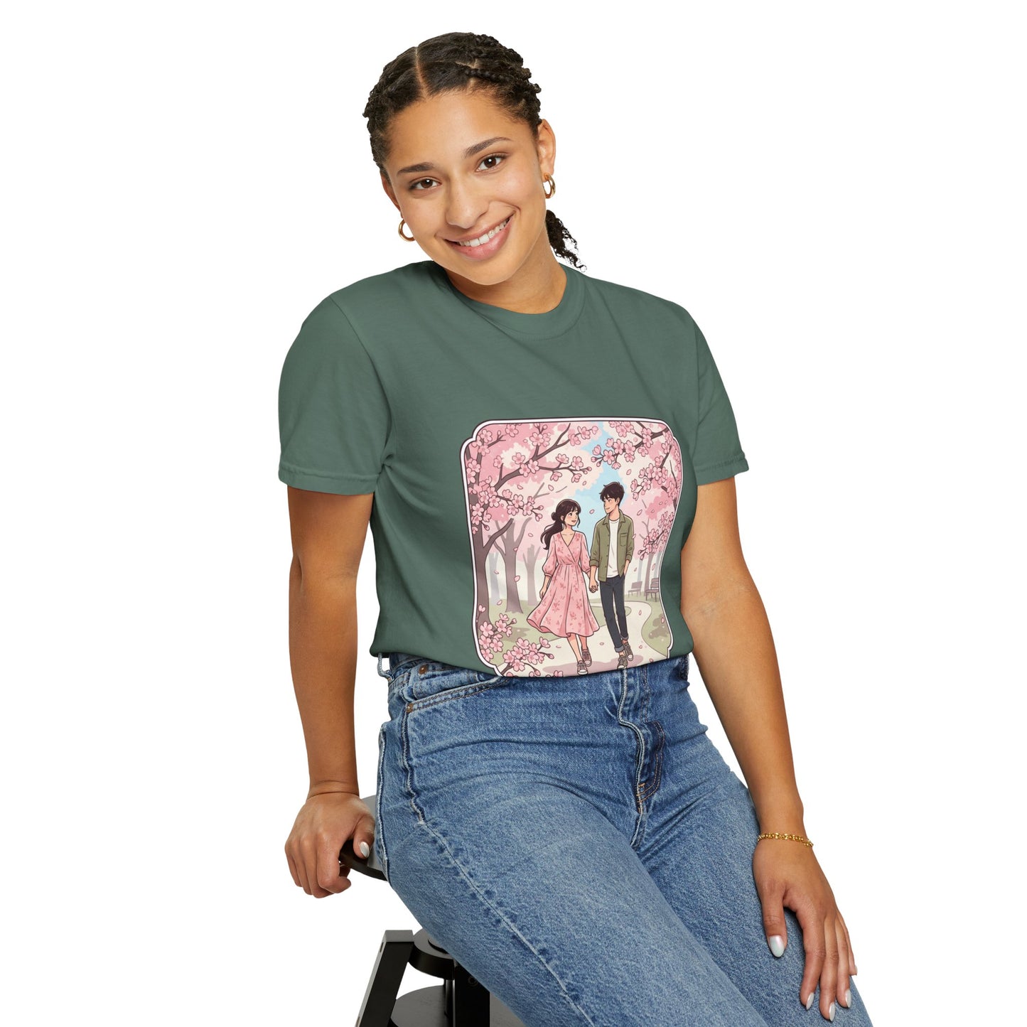 Spring in Japan T-Shirt — Cherry Blossom Couple Graphic Tee