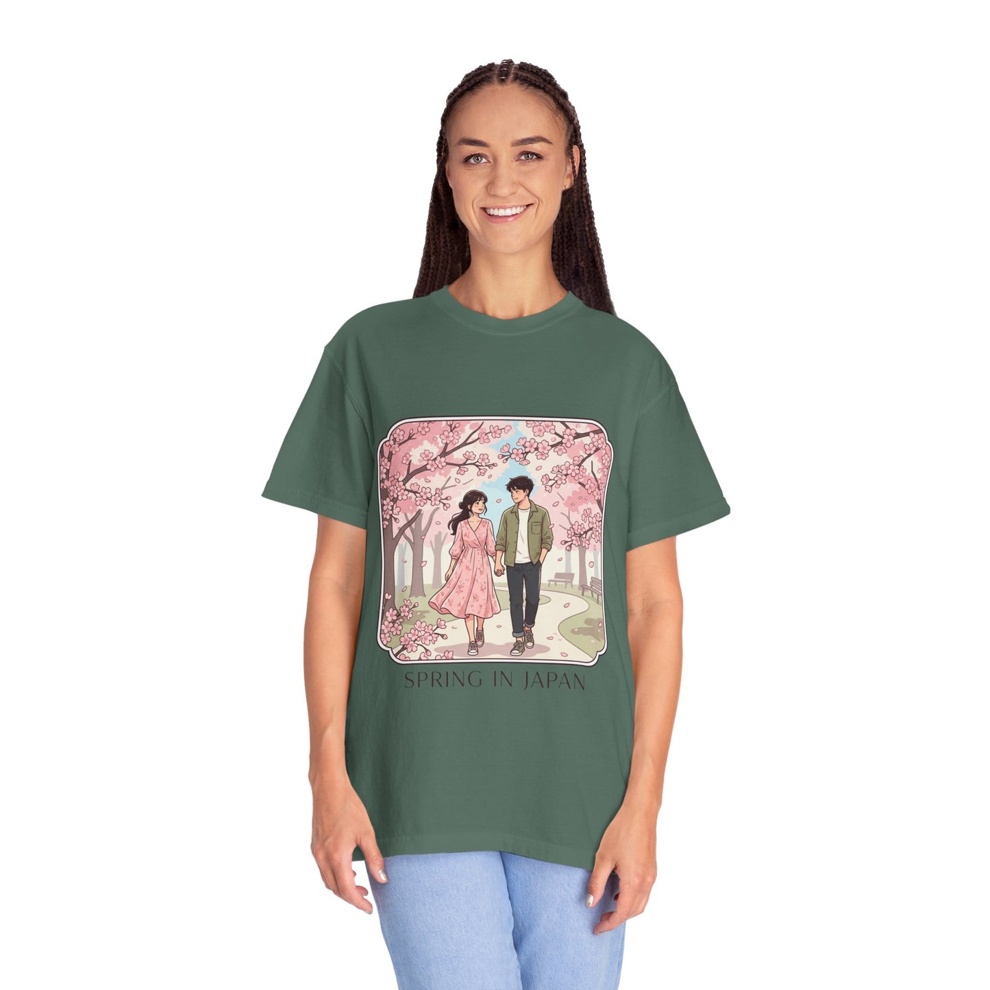 Spring in Japan T-Shirt — Cherry Blossom Couple Graphic Tee