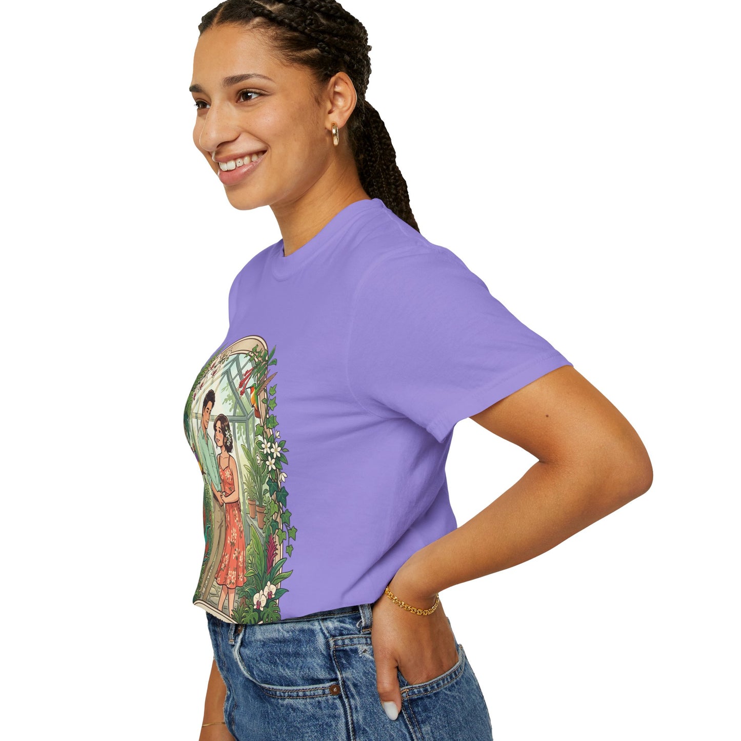Romantic Greenhouse Couples T-Shirt — “Love Grows Where We Nurture It”