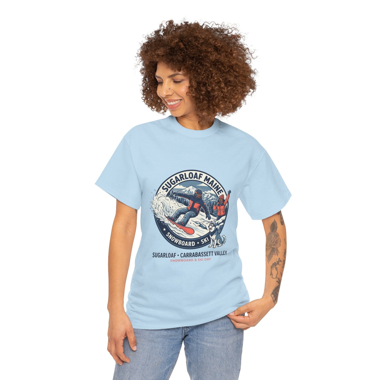 Sugarloaf Maine Snowboard & Ski T‑Shirt — Sugarloaf‑Carrabassett Valley Retro Graphic Tee