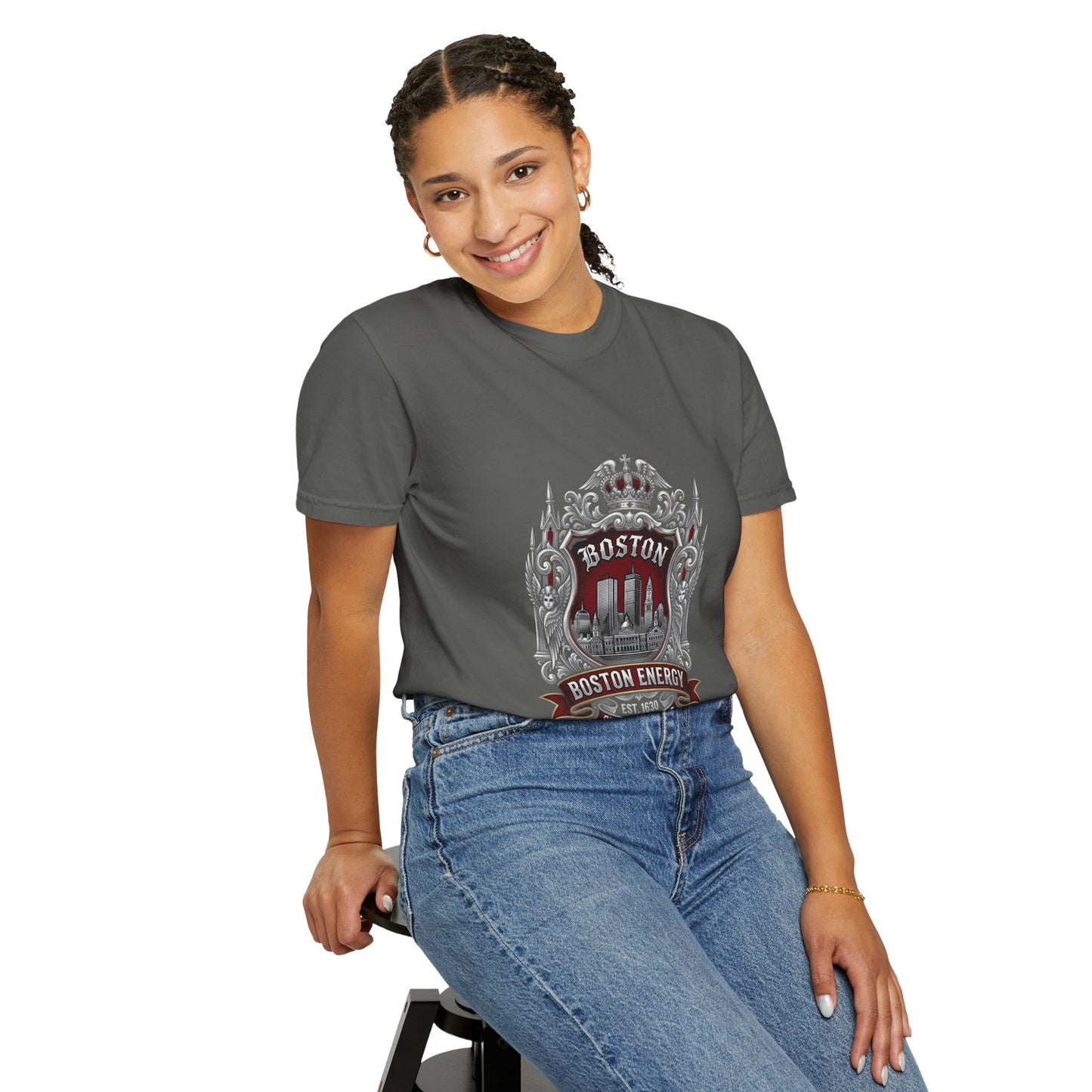 Boston Energy Vintage Crest T-Shirt — Retro City Skyline Tee