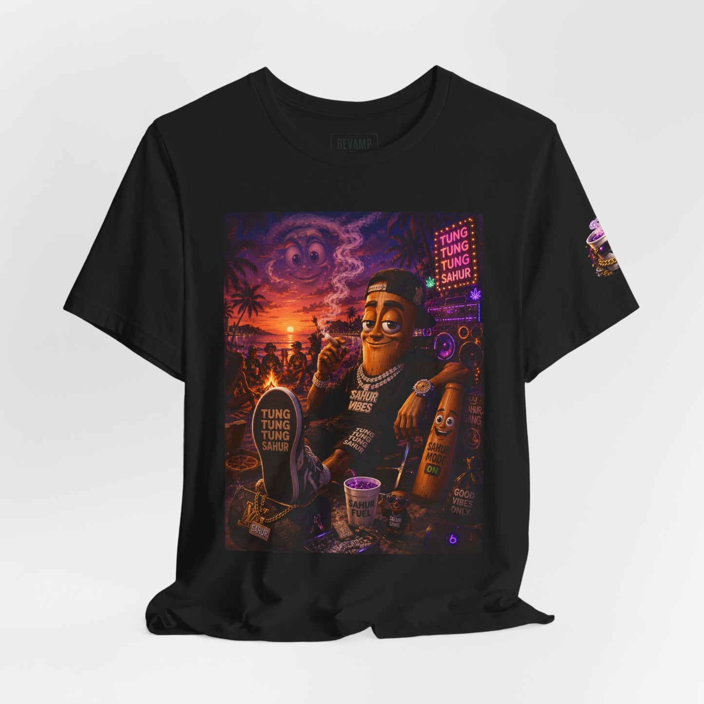 Tung Tung Tung Sahur T-Shirt — "Summertime Vibes" Retro Beach Party Graphic Tee