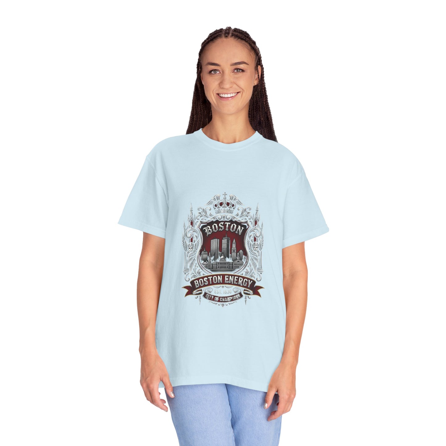Boston Energy Vintage Crest T-Shirt — Retro City Skyline Tee