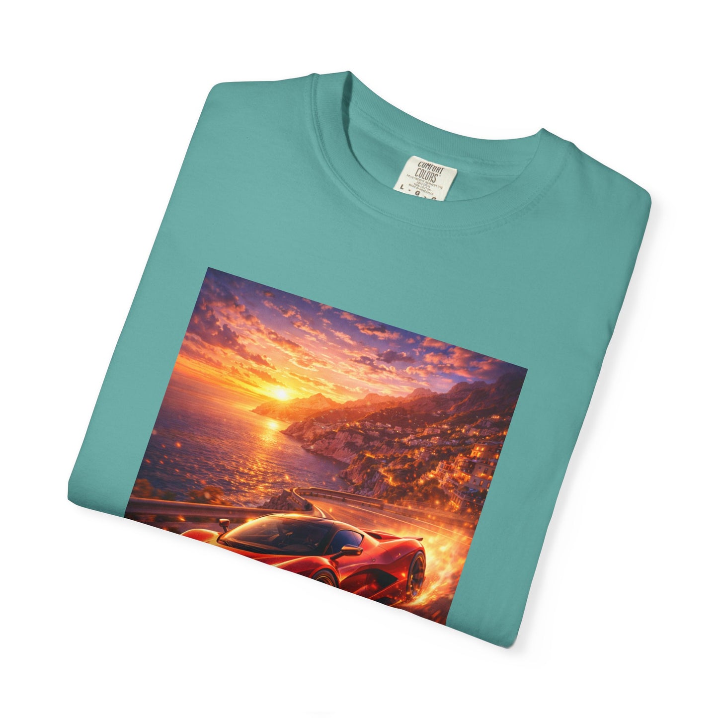 Ferrari F80- Amalfi Coast, Italy - T‑Shirt — Red Sports Car Print