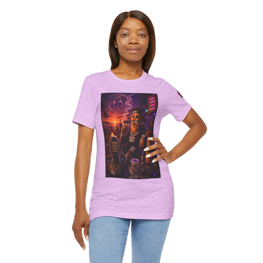 Tung Tung Tung Sahur Laid-Back Nightlife Graphic Tee — "Things Take Time" Urban Cartoon Design