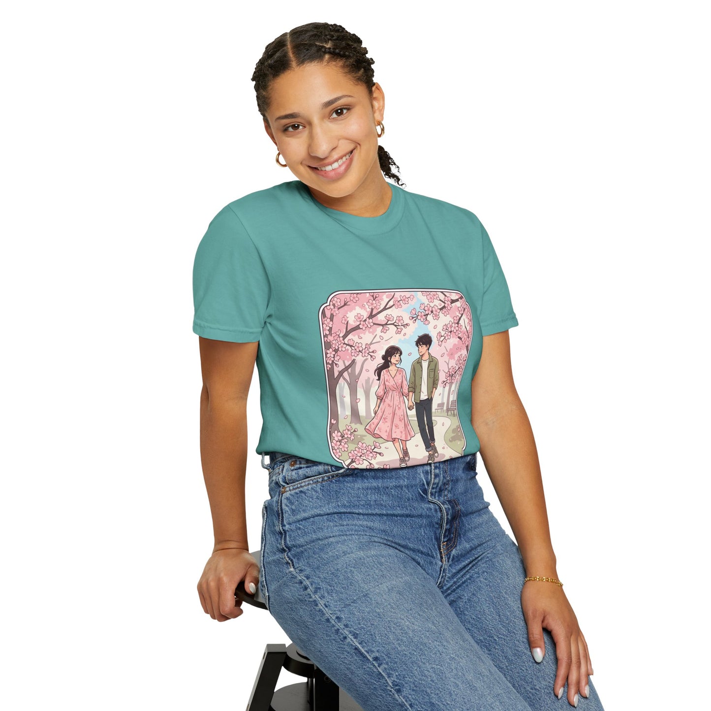 Spring in Japan T-Shirt — Cherry Blossom Couple Graphic Tee