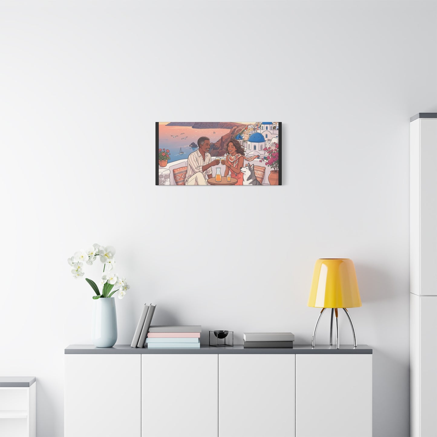 Santorini, Greece – “Sunset Serenade - Matte Canvas, Stretched, 1.25"