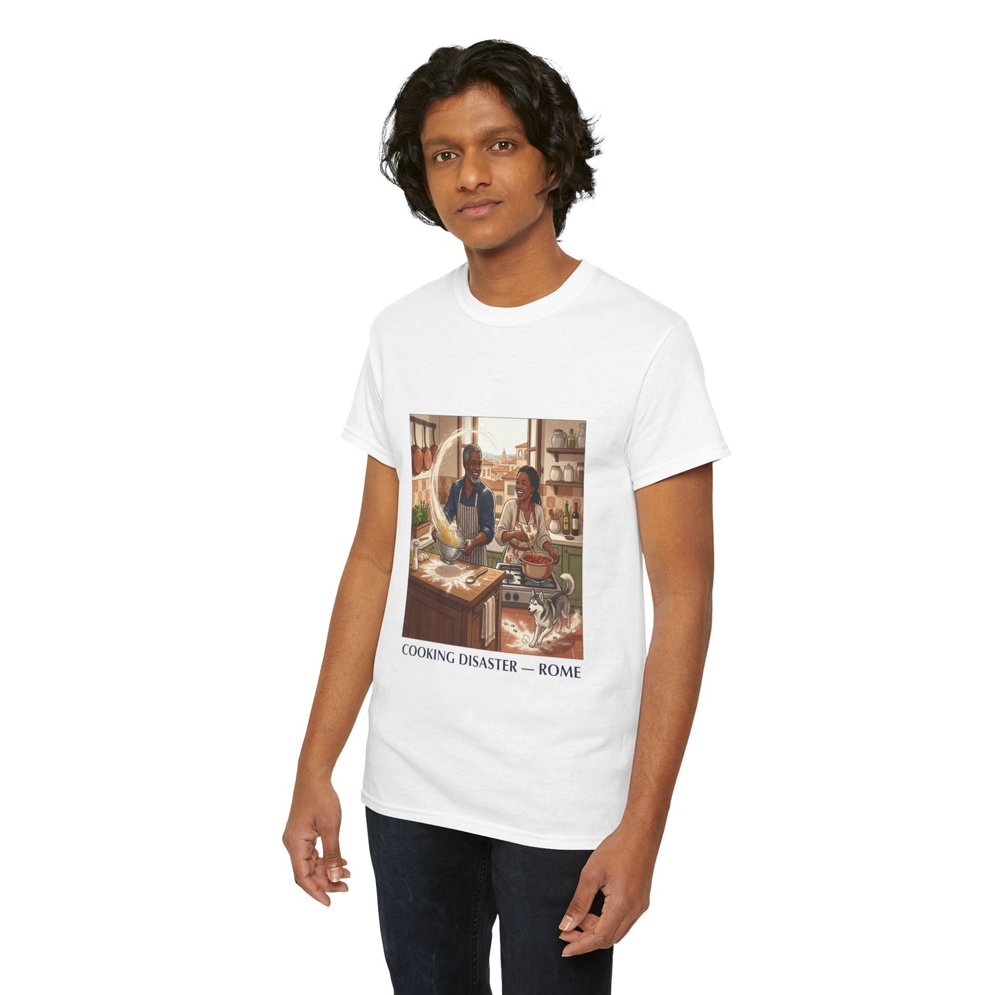 T-Shirt — 'Cooking Disaster — Rome' Illustrated Cooking Tee