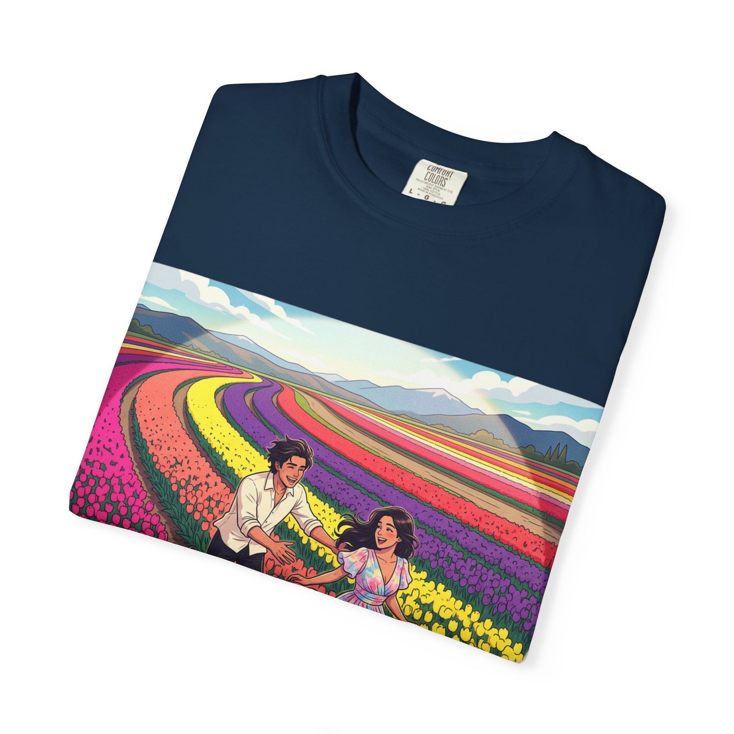 Spring of Us T-Shirt — Floral Field Vintage Couple Graphic Tee