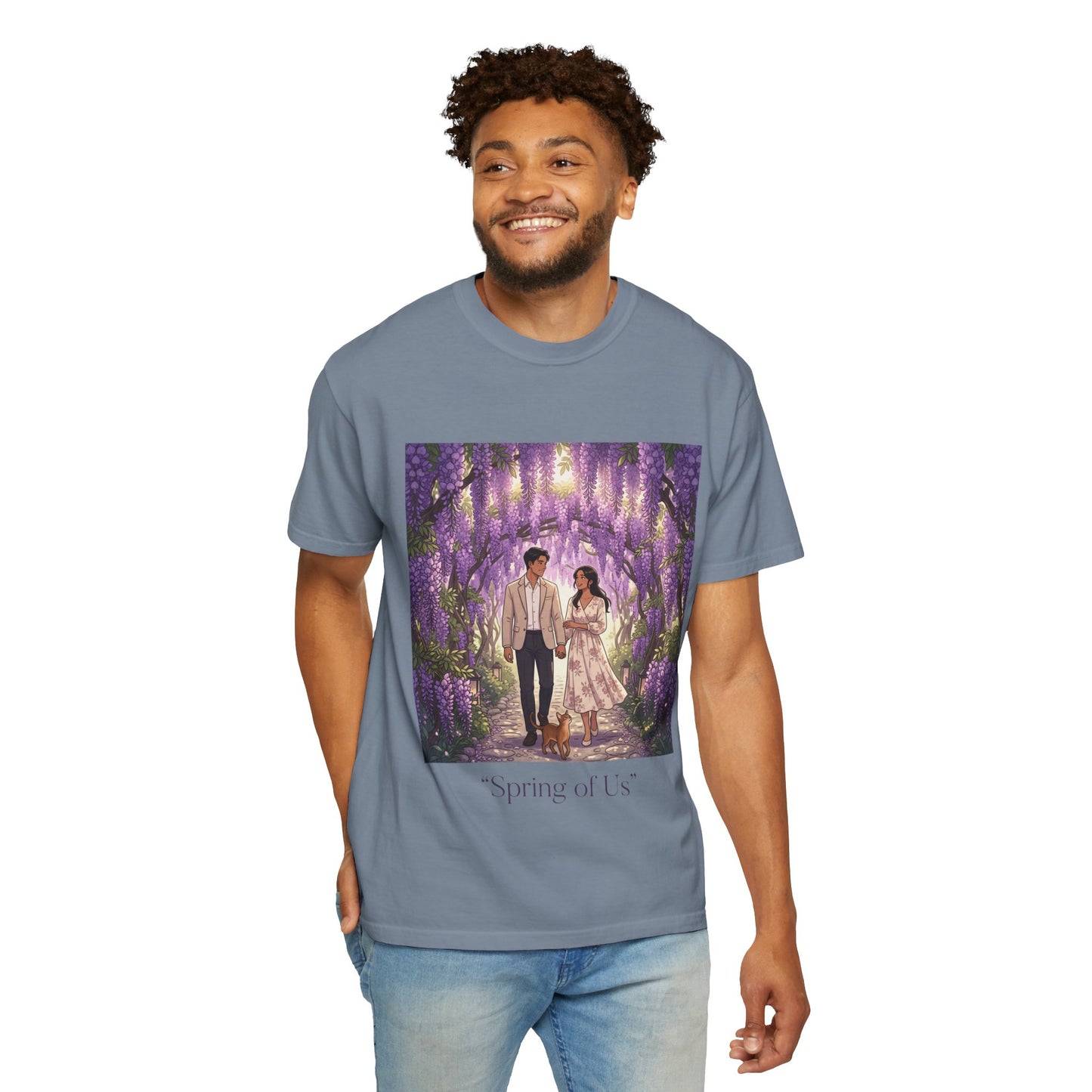 Spring of Us T-Shirt — Romantic Wisteria Couple Graphic Tee
