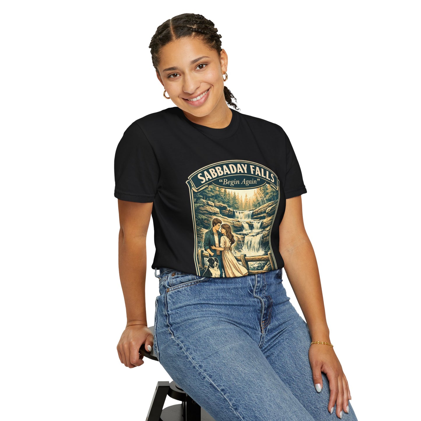 Sabbaday Falls 'We Begin Again' Vintage Nature T-Shirt