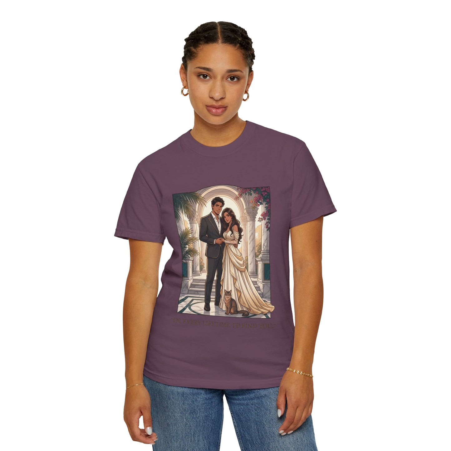Romantic Vintage Wedding Portrait T-Shirt — "In Every Lifetime, I'd Find You"