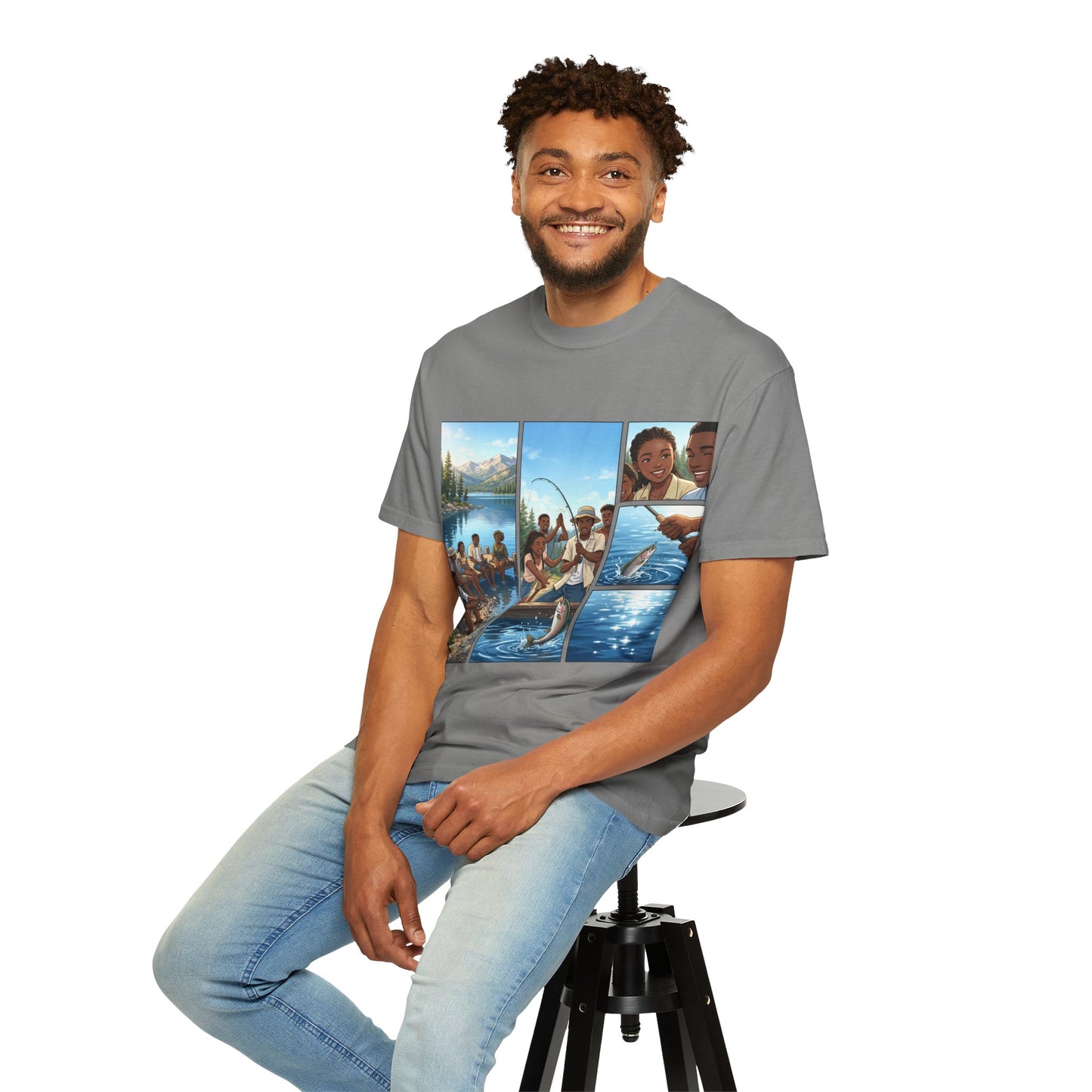 ake Tahoe Fishing Moments T-Shirt — Retro Outdoors Fishing Graphic Tee