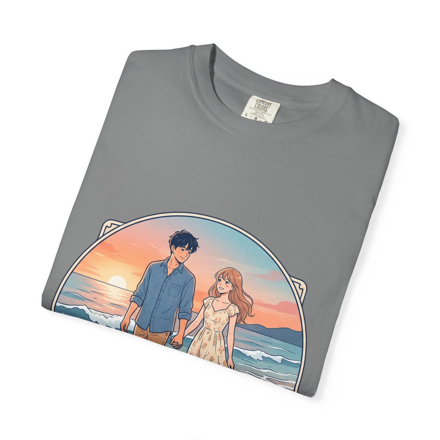 Sunset Lovers Beach T-Shirt — Romantic Couple Graphic Tee