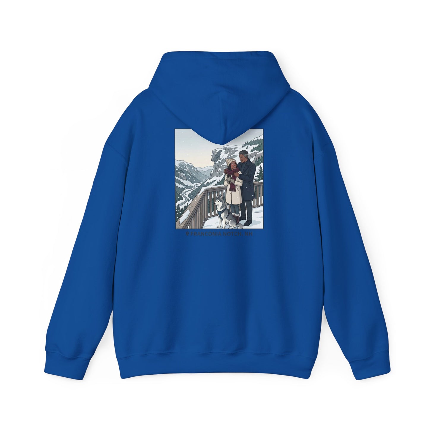 Winter Couple Photo Hoodie — Vintage Alps Travel Graphic Sweatshirt