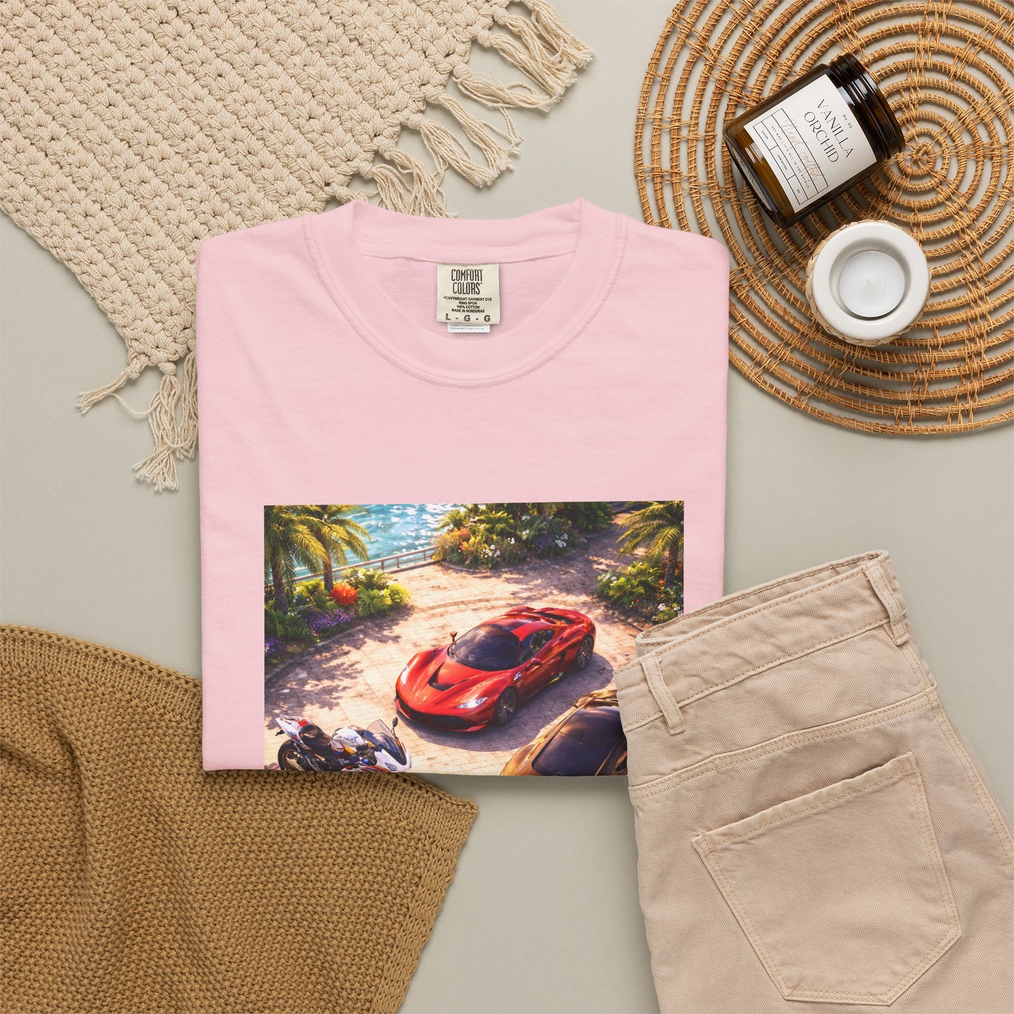 MULTI-VEHICLE - T-Shirt — Tropical Sports Cars & Motorbikes Print