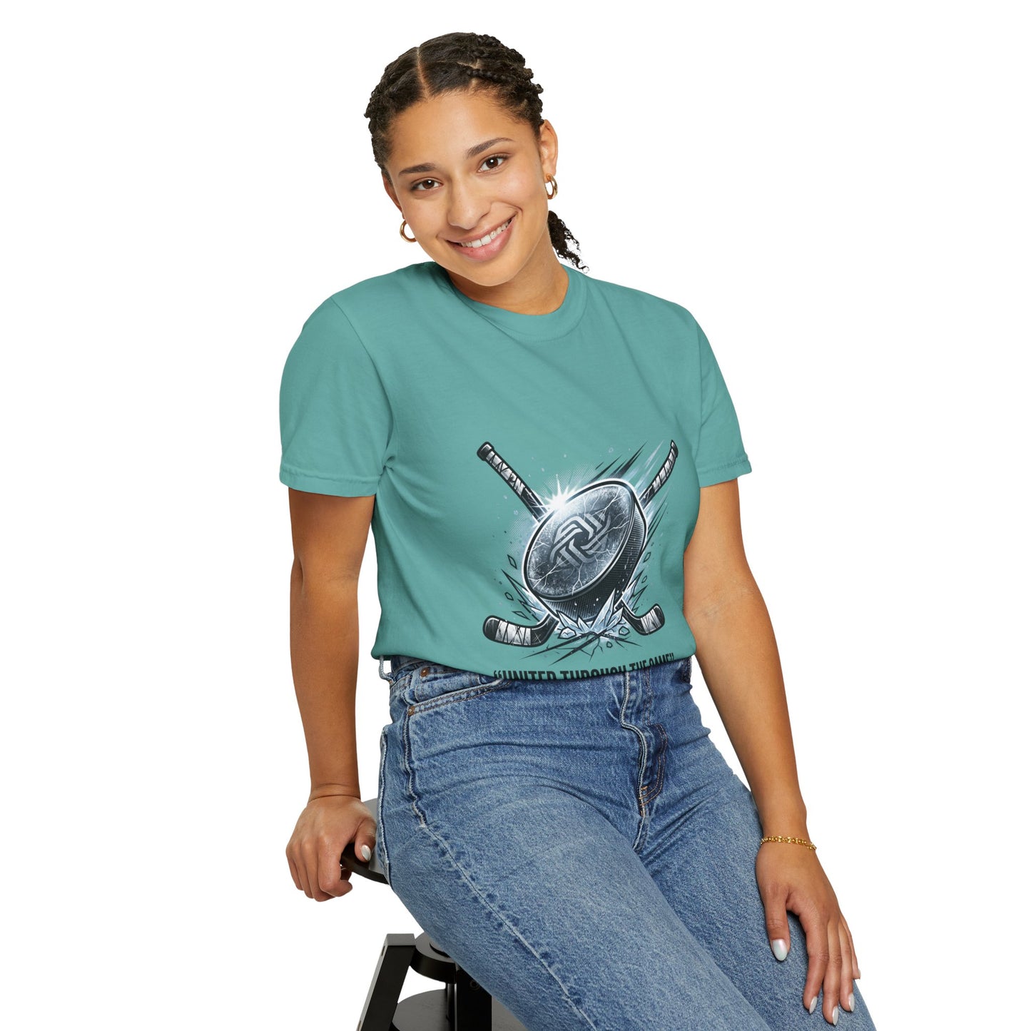 Hockey Graphic Tee — "United Through the Game" Team Spirit T-Shirt