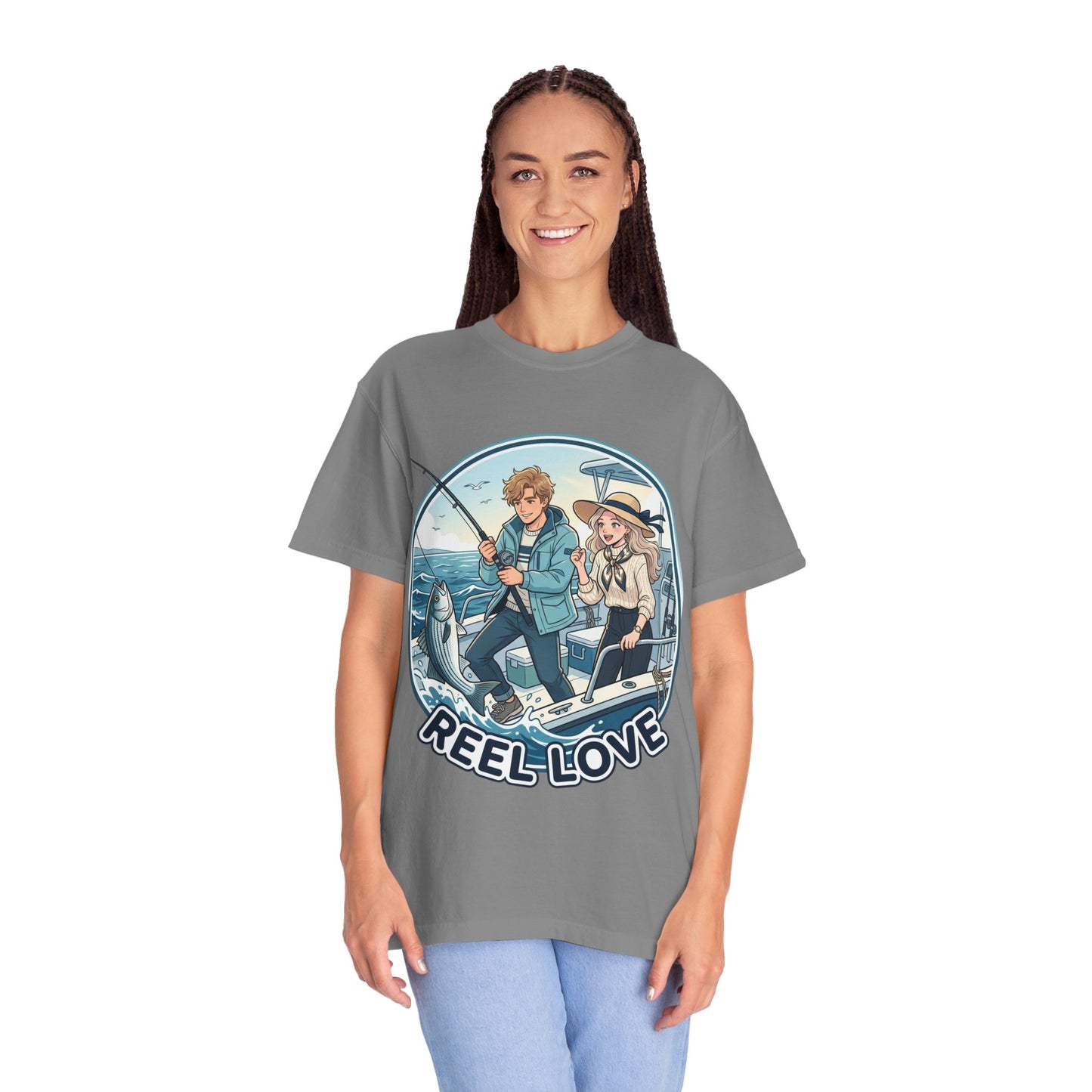 Reel Love Fishing T-Shirt — Cute Couple Anglers Graphic Tee